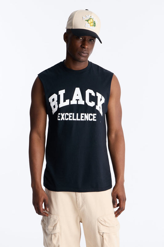 Black Excellence Muscle Tee - Black