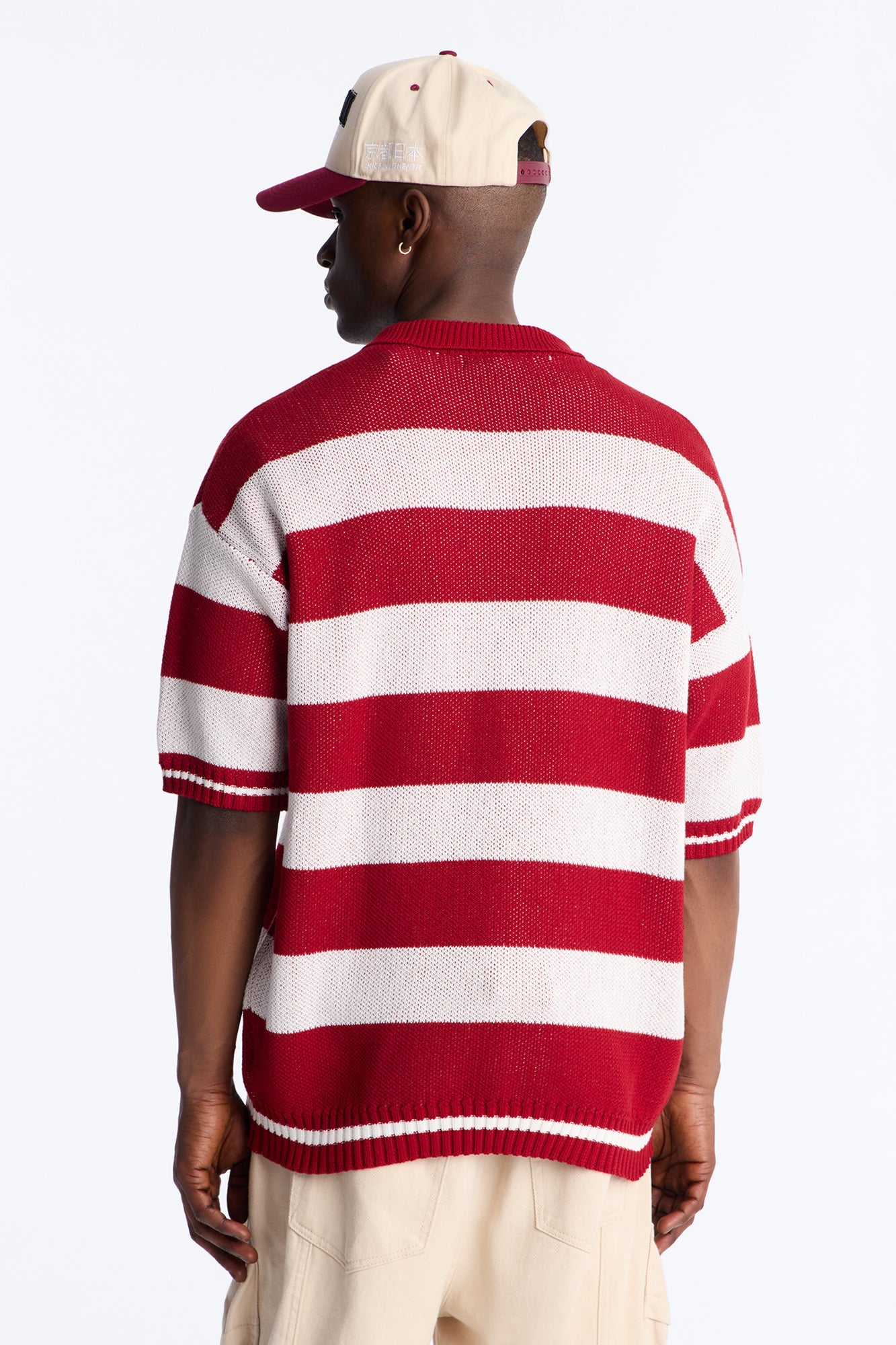 Motion Lines Short Sleeve Polo - Burgundy