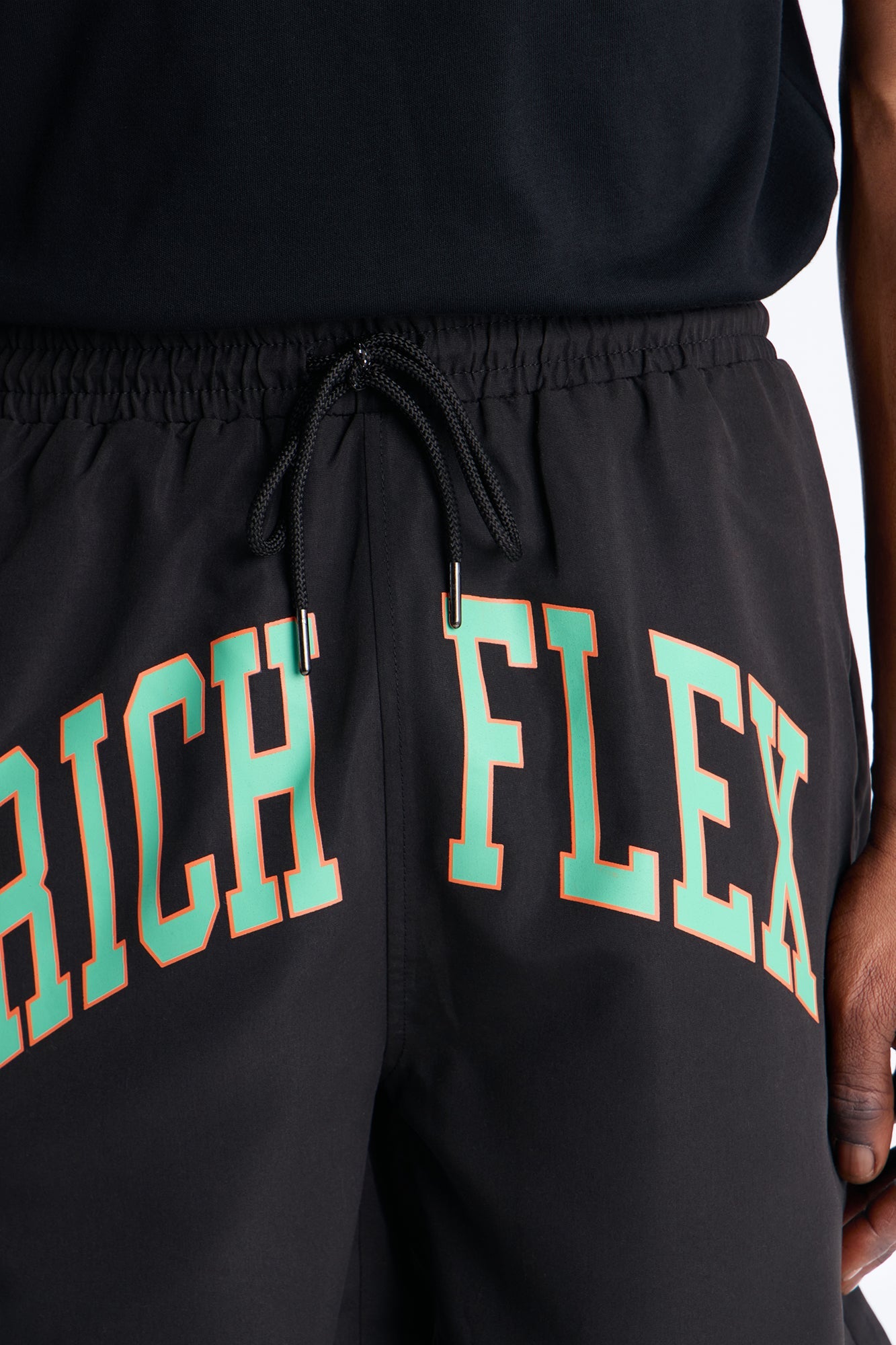 Rich Flex Swim Trunk 7″ - Black/Green