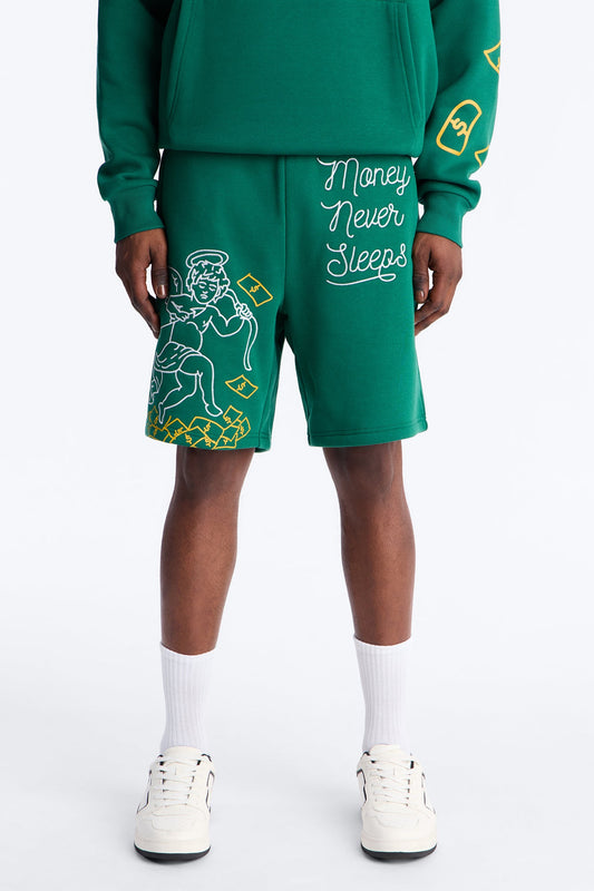 Paper Chasers Chain Stitch Sweatshorts - Green