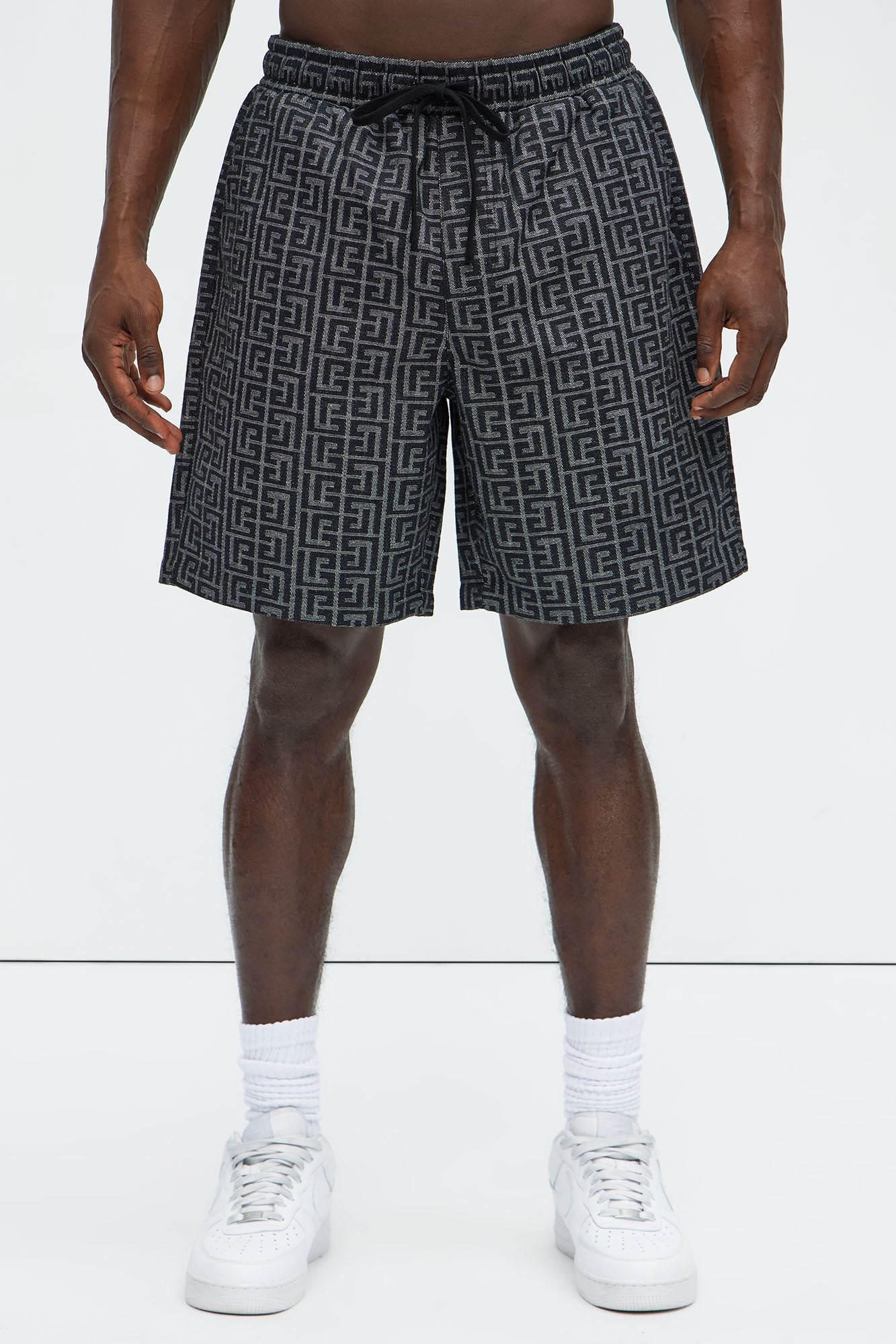 Fallon Jacquard Relaxed Shorts - Charcoal