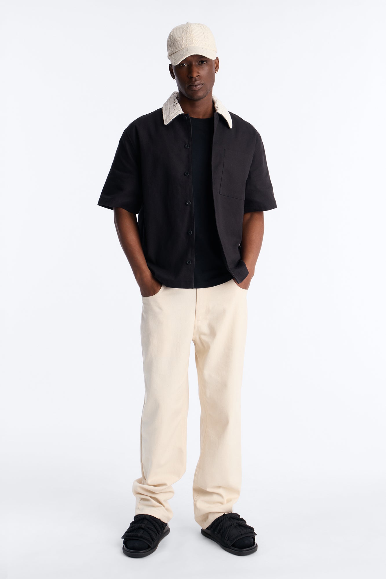 Relaxed Wild Desert Dreams Button Up Shirt - Black