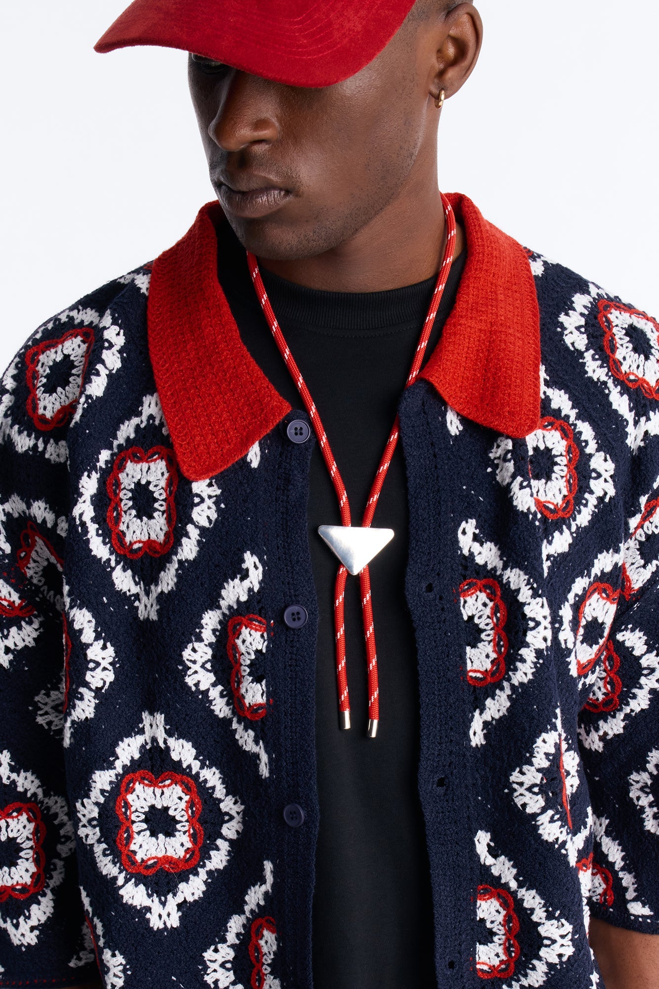 Fire Bungee Cord Necklace - Orange/combo