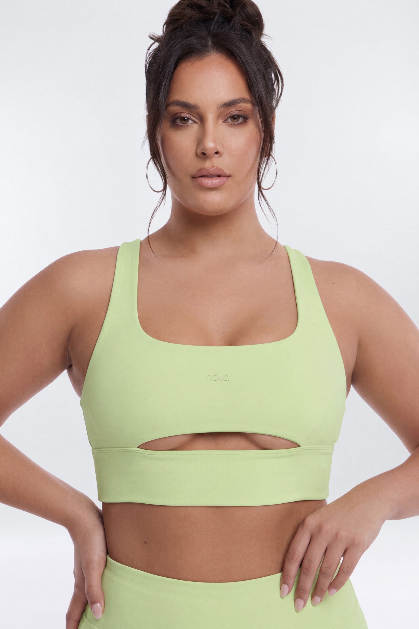 ButterSoft™ Cut Out Long Line Sports Bra - Pistachio NEWFASHIONEDGE