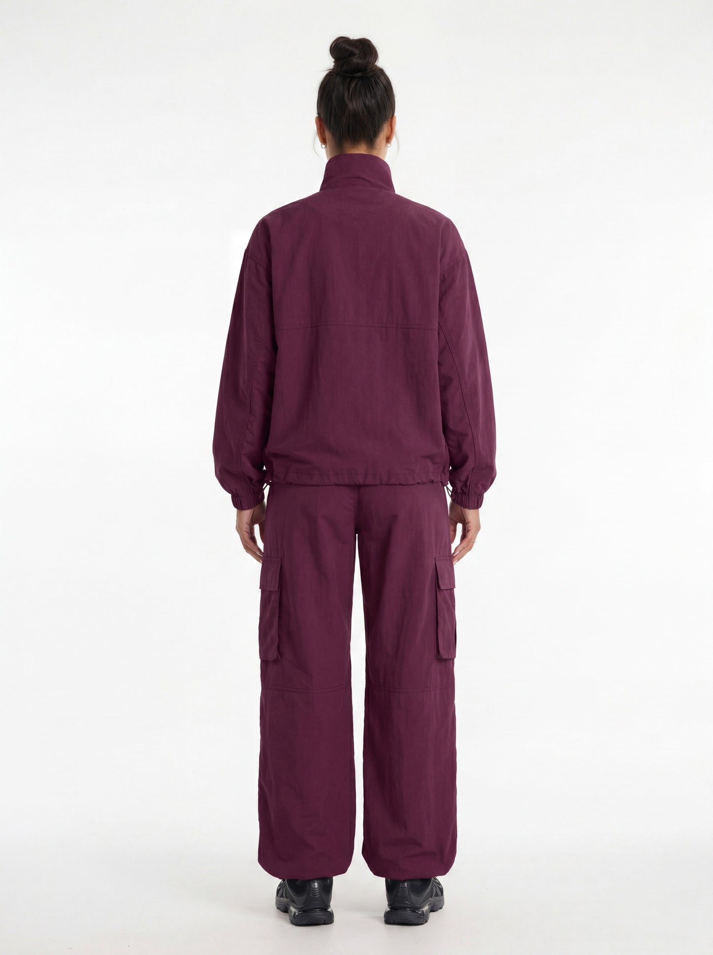 CoreNylon 32″ Wide Leg Track Pant - Merlot