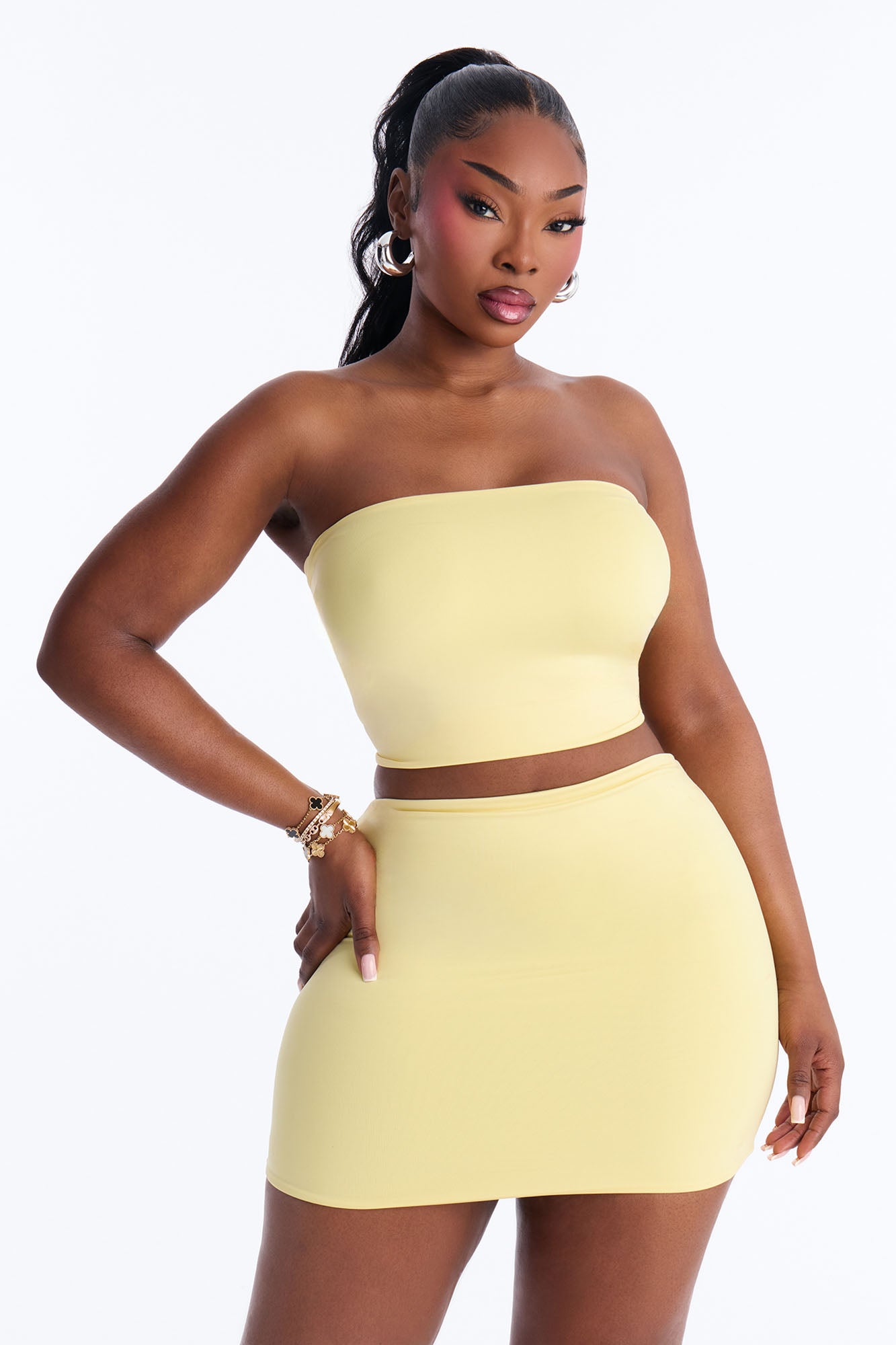 Contour Double Lined Tube Top - Yellow Fashion Nova
