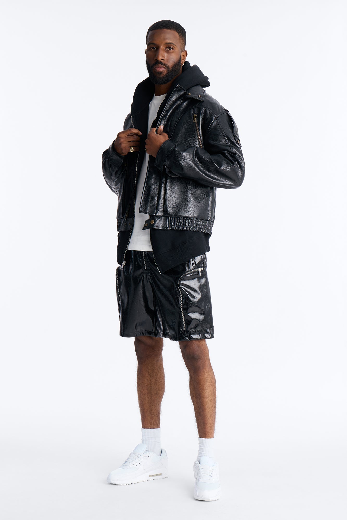 Relaxed Concordia Faux Leather Short - Black