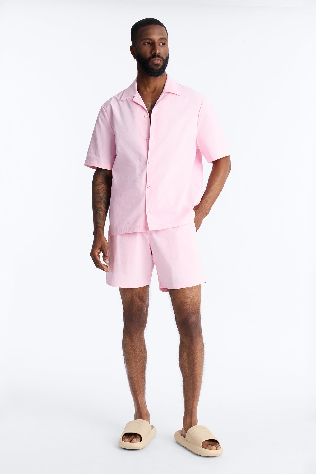 Montez Stretch Swim Trunk 7″ - Pink