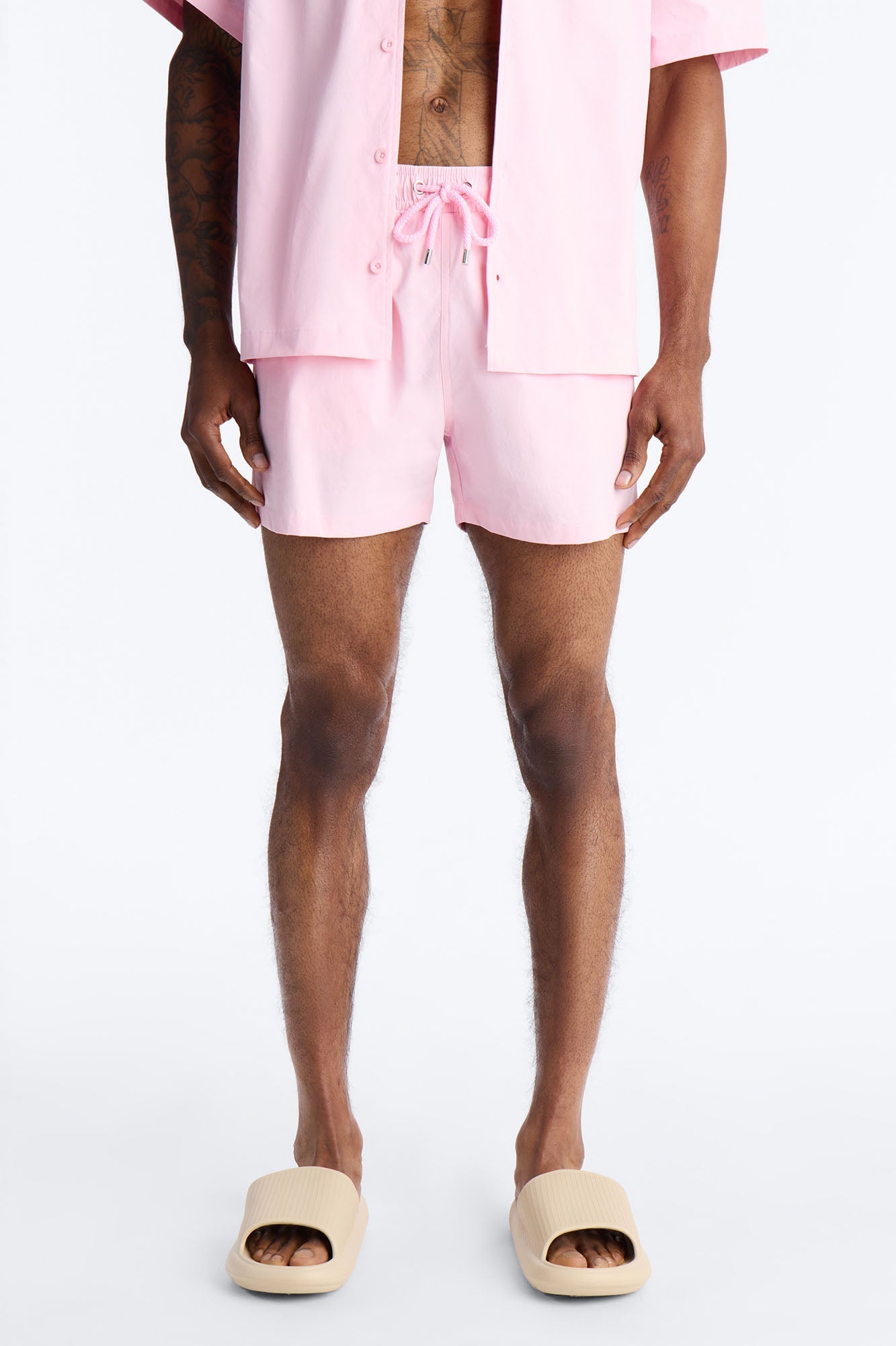 Montez Stretch Swim Trunk 4″ - Pink