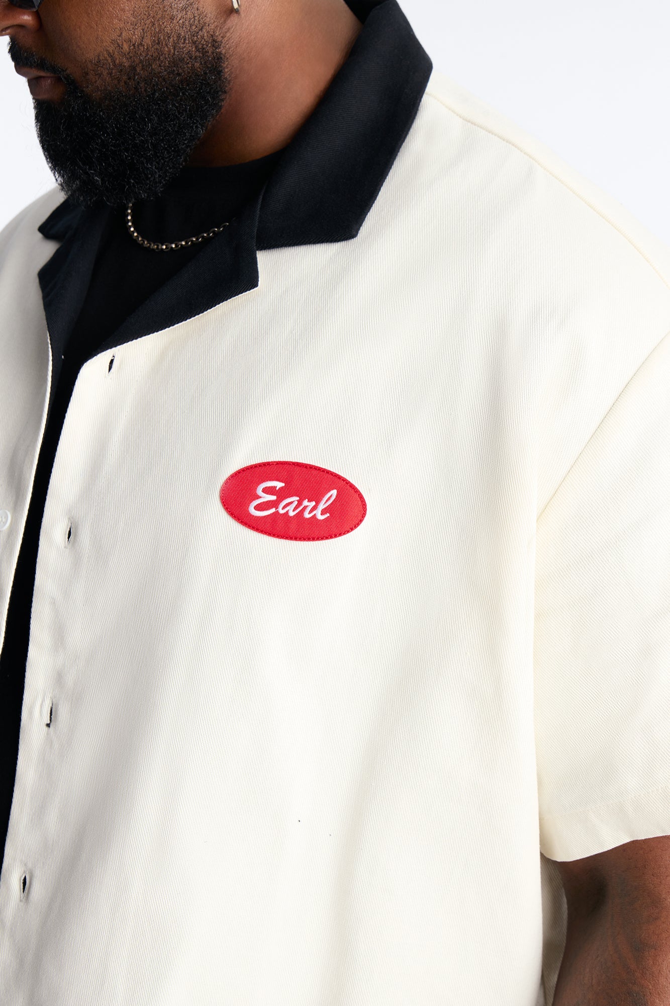 Cropped Rustpoint Mechanic Button Up Shirt - Cream