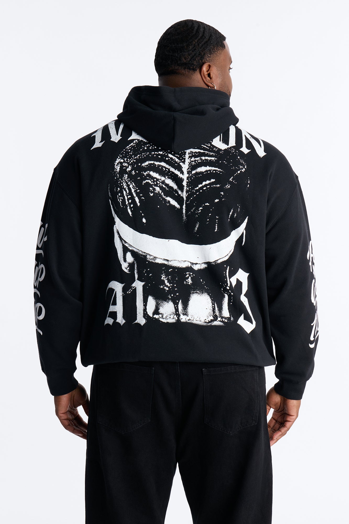 Allen Iverson MVP Embroidery Patch Oversized Hoodie - Black