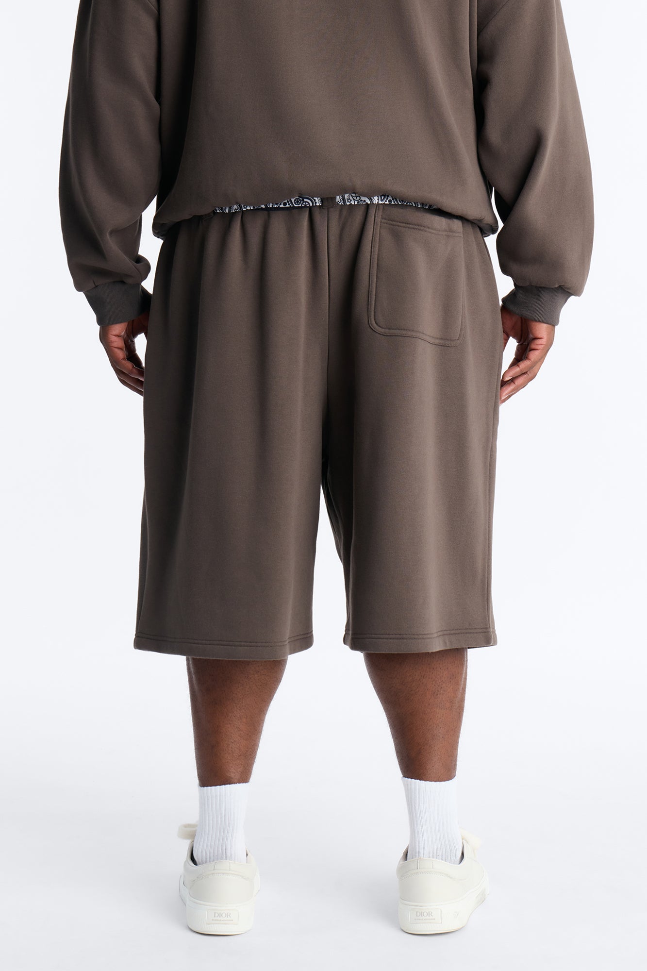 Baggy Bandana Scarf Duo Sweatshort - Brown
