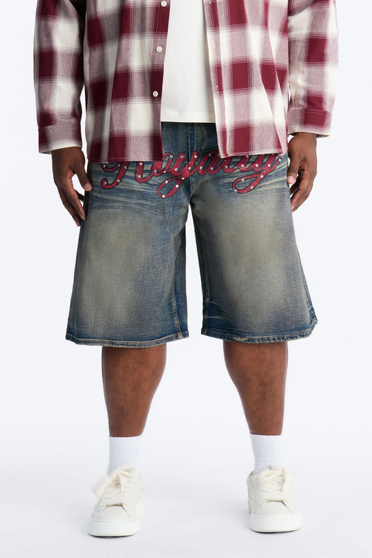Baggy Vintage Royalty Denim Short - Vintage Wash