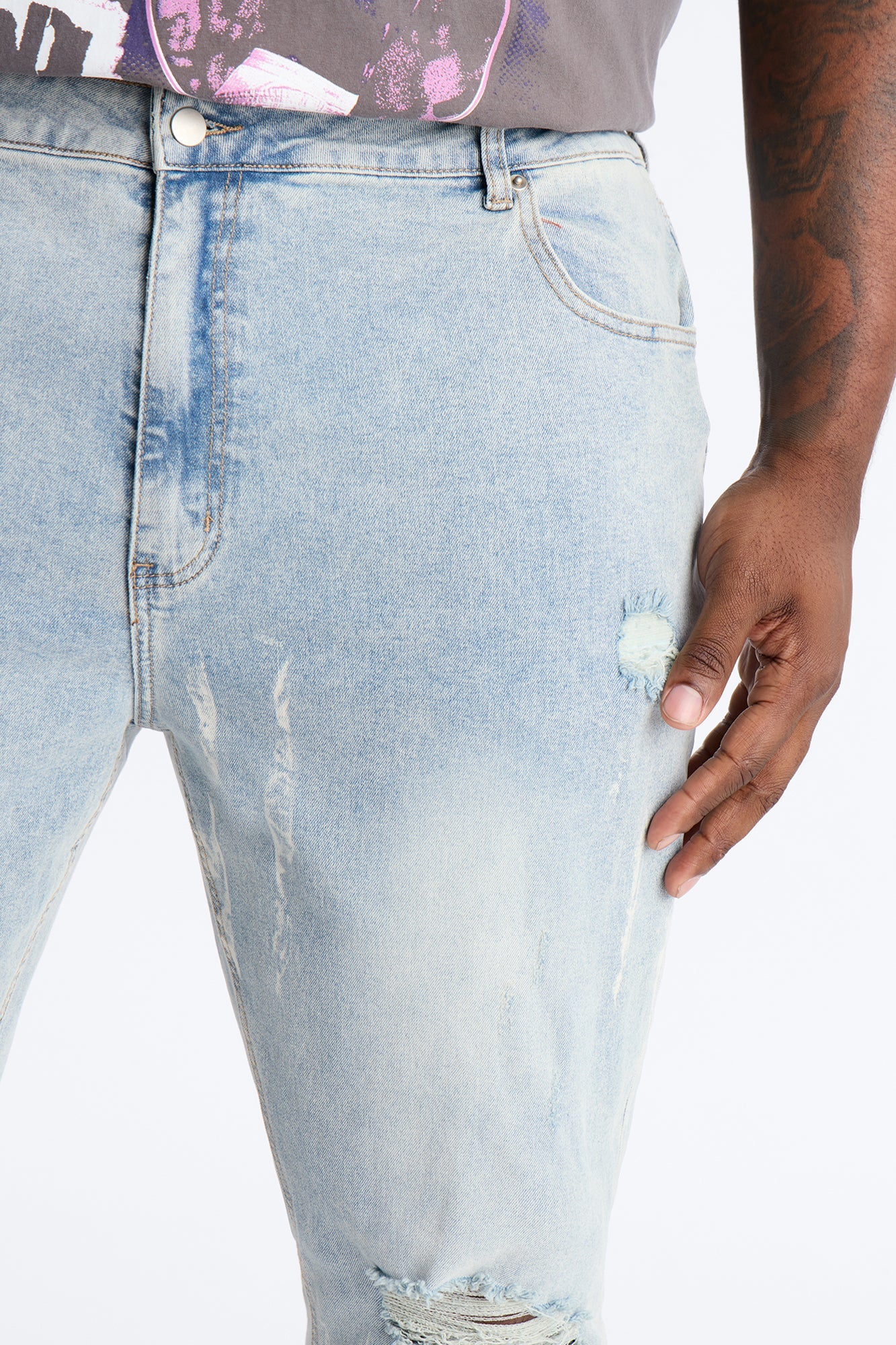 Everyday Street Stacked Skinny Flare Jean - Light Wash