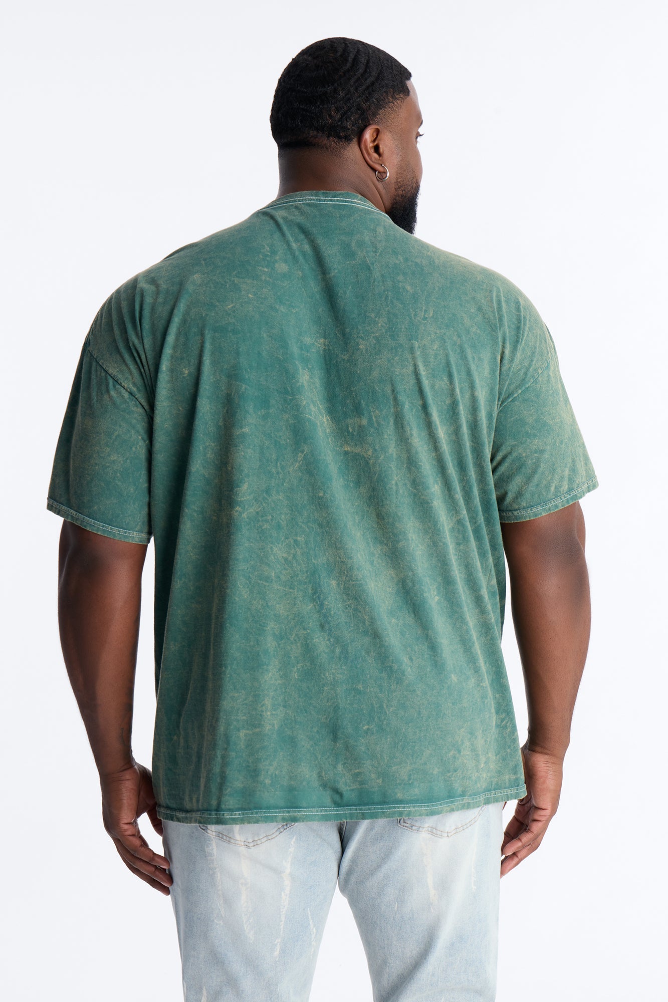 Amen Praise The Lord Rosary Studded Detail Graphic Short Sleeve Tee - Hunter Green