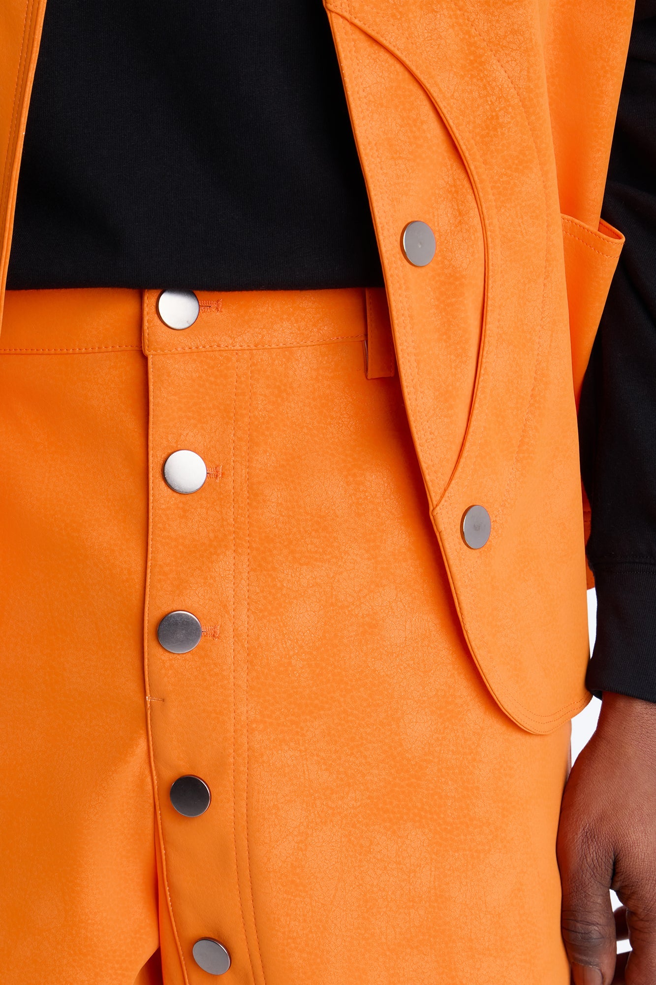 Baggy Rebel Hyde Faux Leather Short - Orange