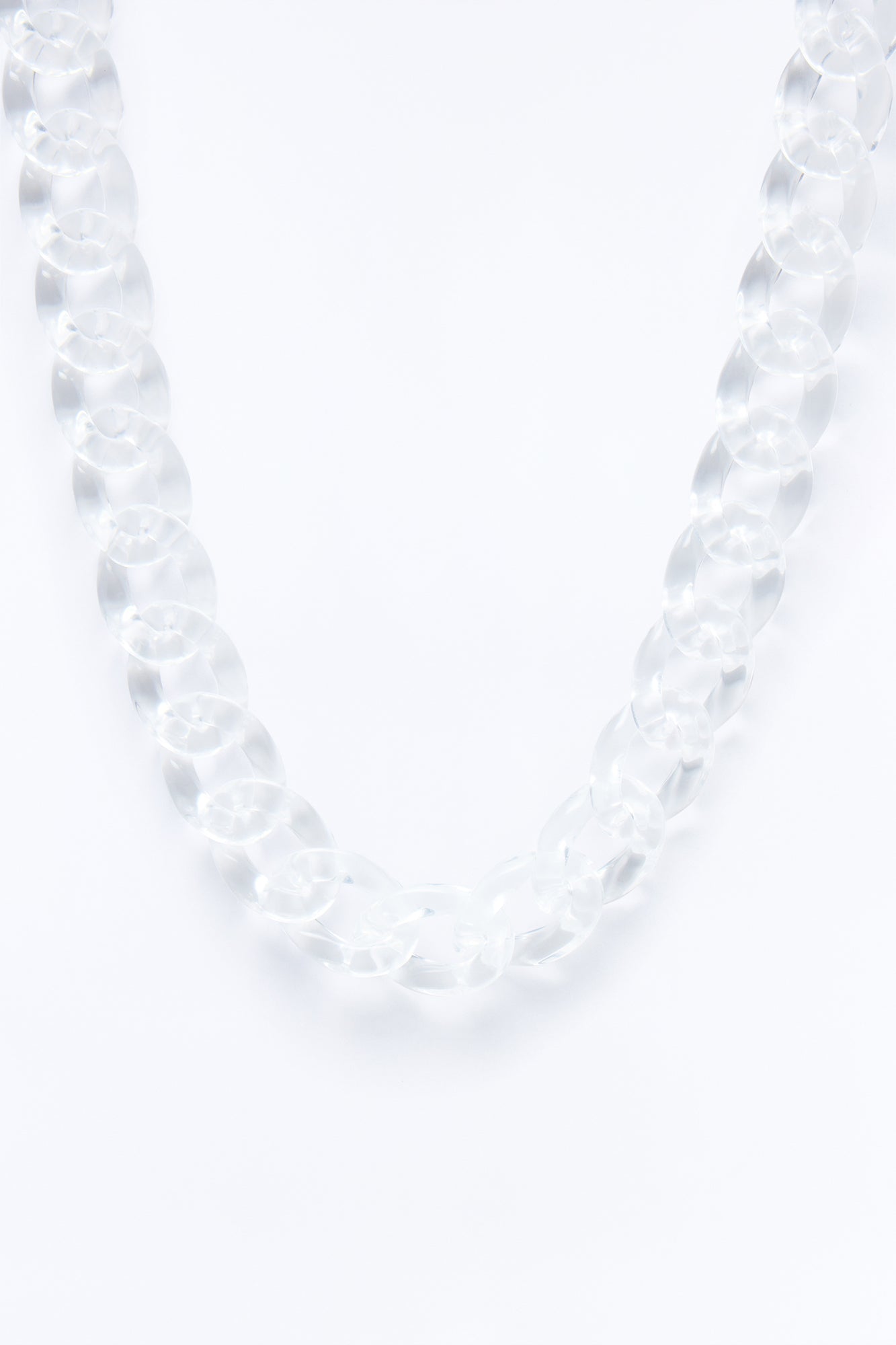 Thick Clear Cuban Chain Necklace - Clear