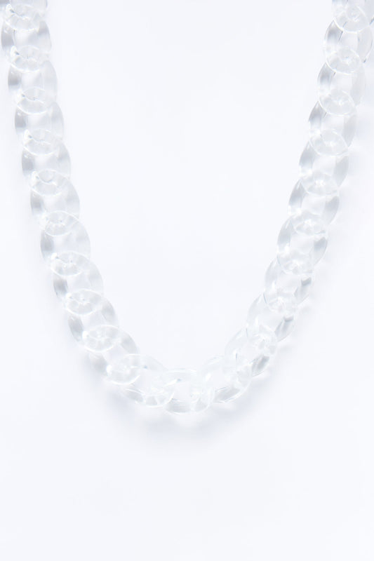 Thick Clear Cuban Chain Necklace - Clear