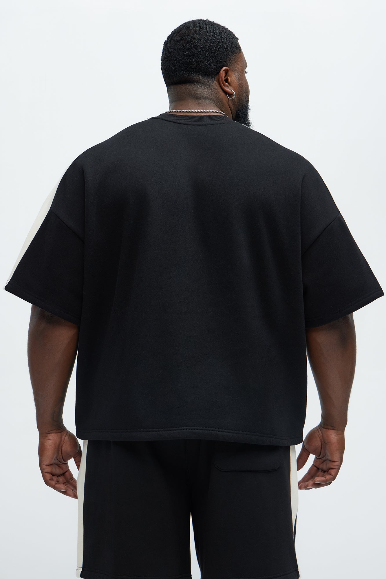Tyson Oversized Heavyweight Striped Tee - Black