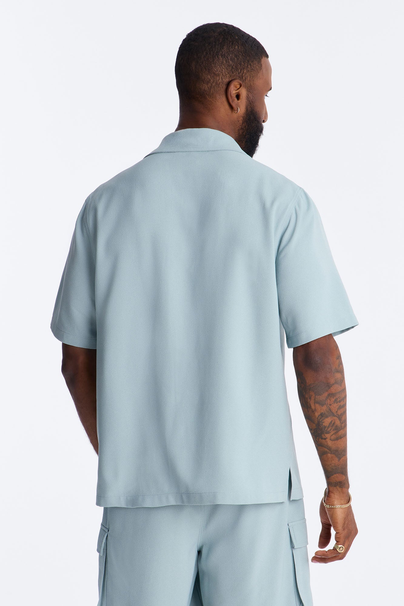 Golden Hour Short Sleeve Button Up - Slate Grey