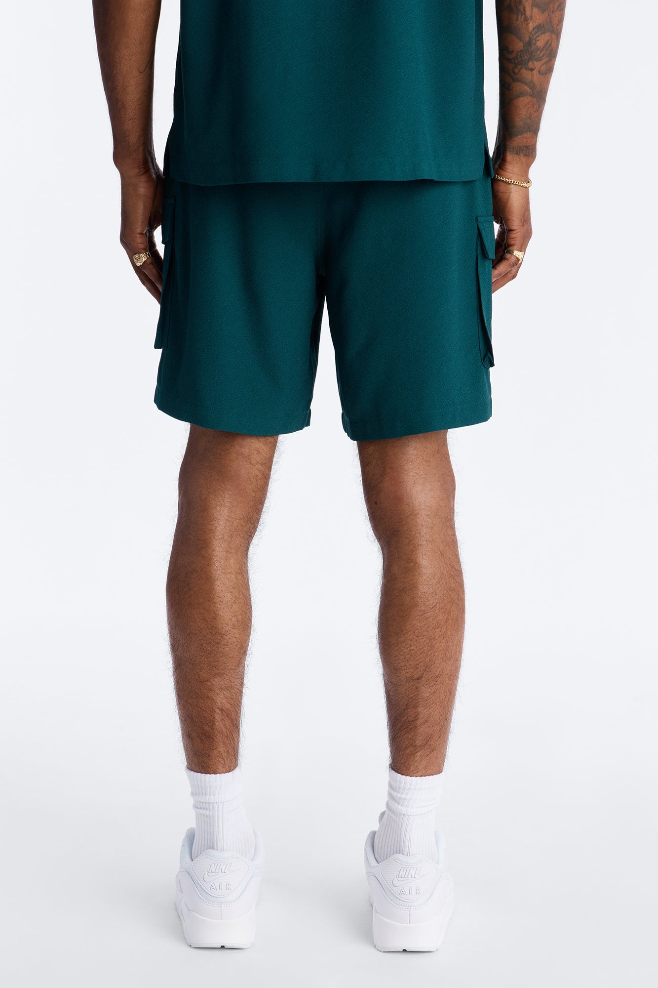 Golden Hour Relaxed Cargo Short - Hunter Green