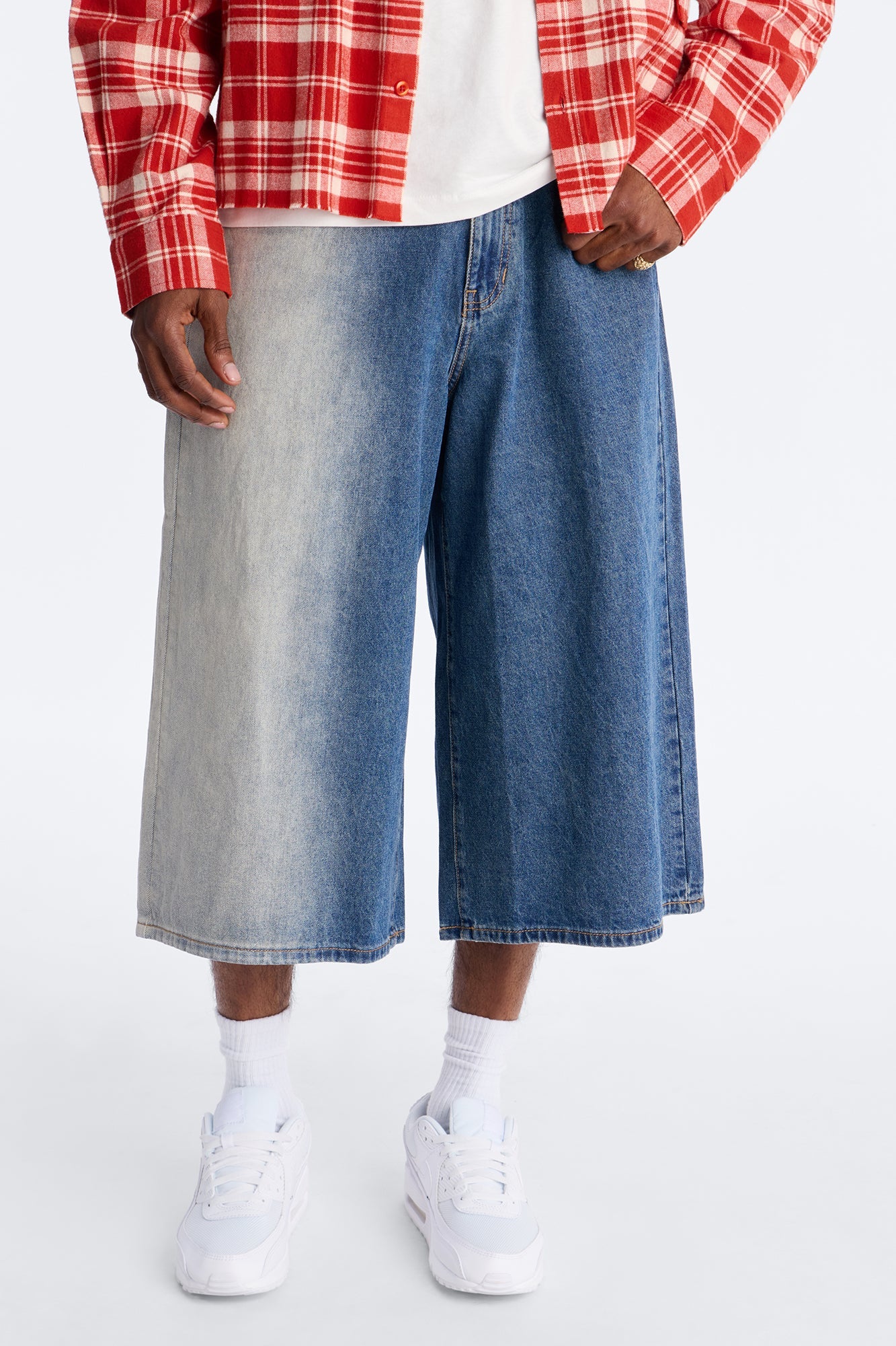 Super Baggy Spitline Denim Short - Vintage Blue Wash