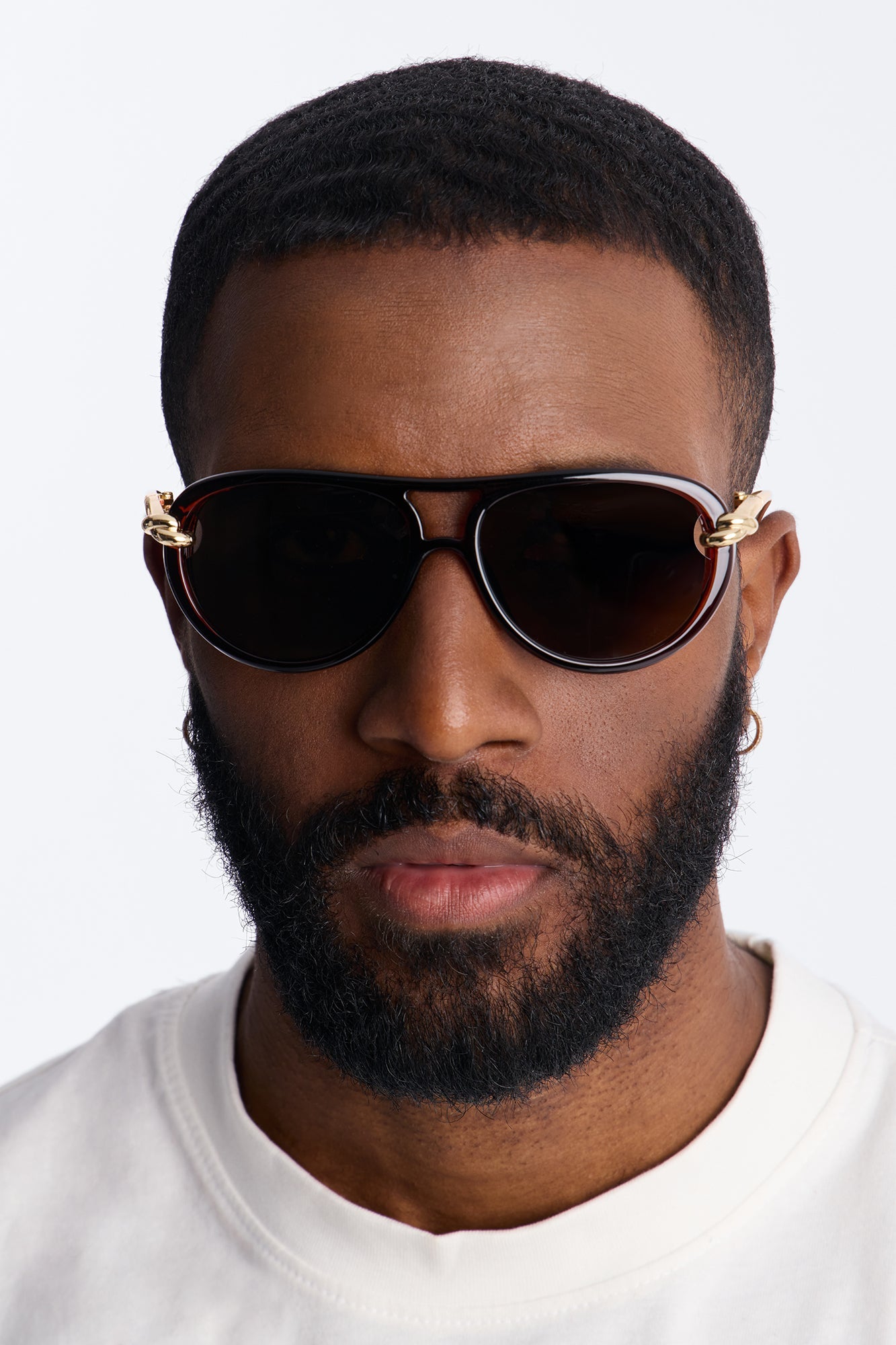 Retro Appeal Aviator Sunglasses - Gold/Brown