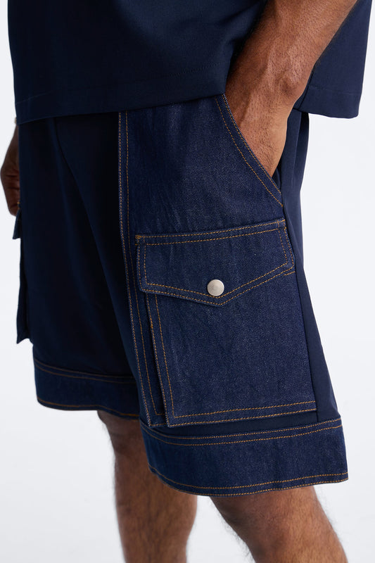 Relaxed Blueprint Cargo Short - Indigo