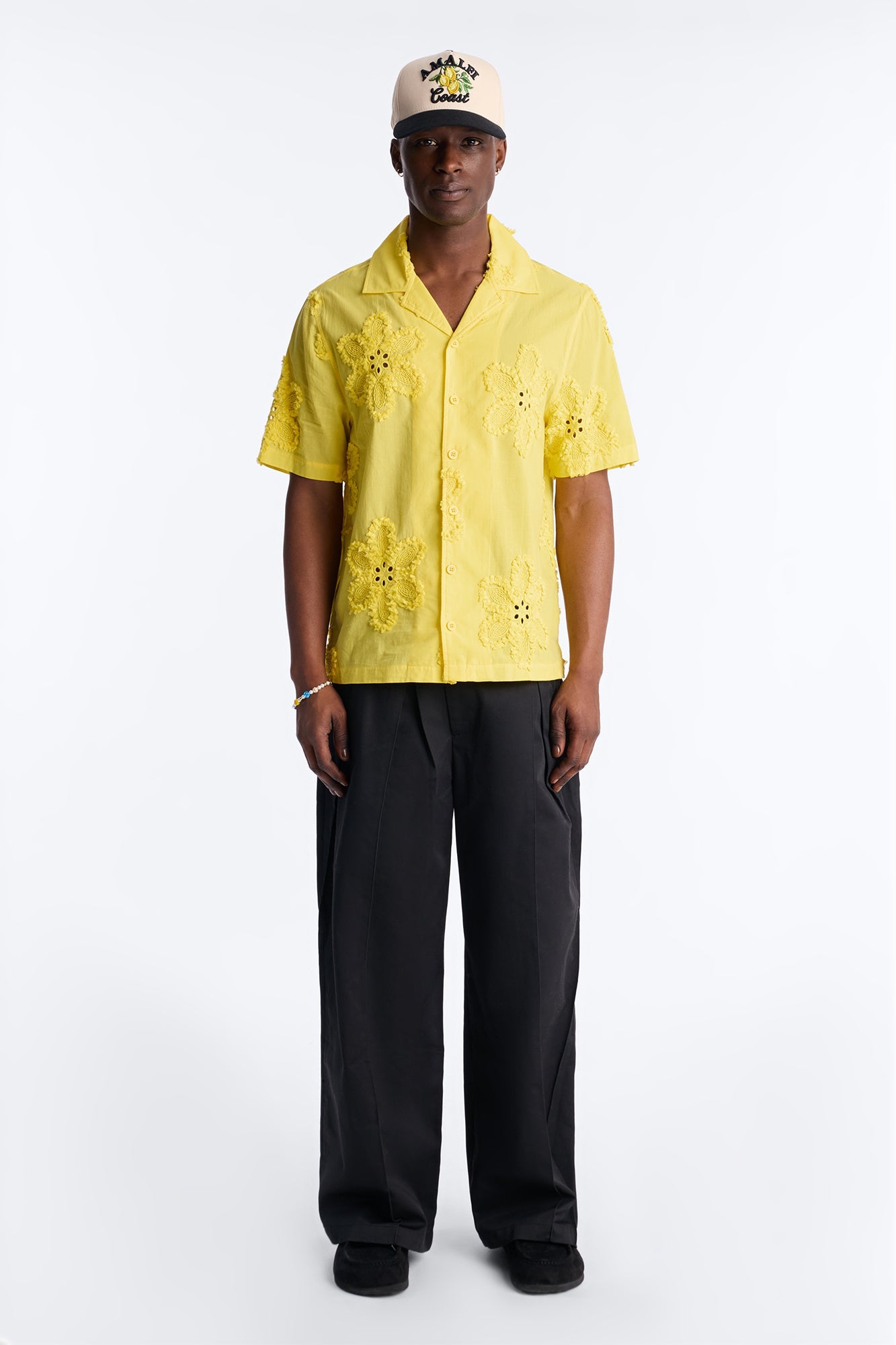 Dusty Bloom Cuban Collar Shirt - Mustard