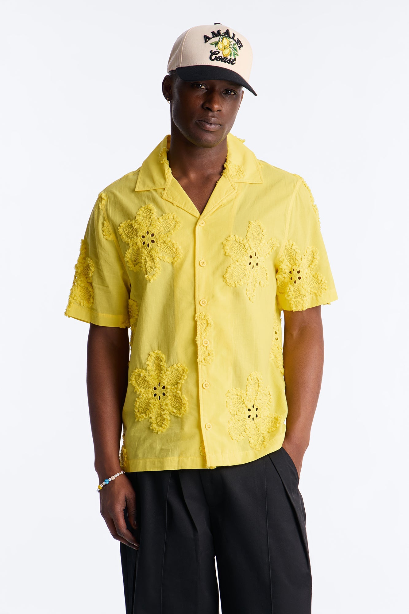 Dusty Bloom Cuban Collar Shirt - Mustard