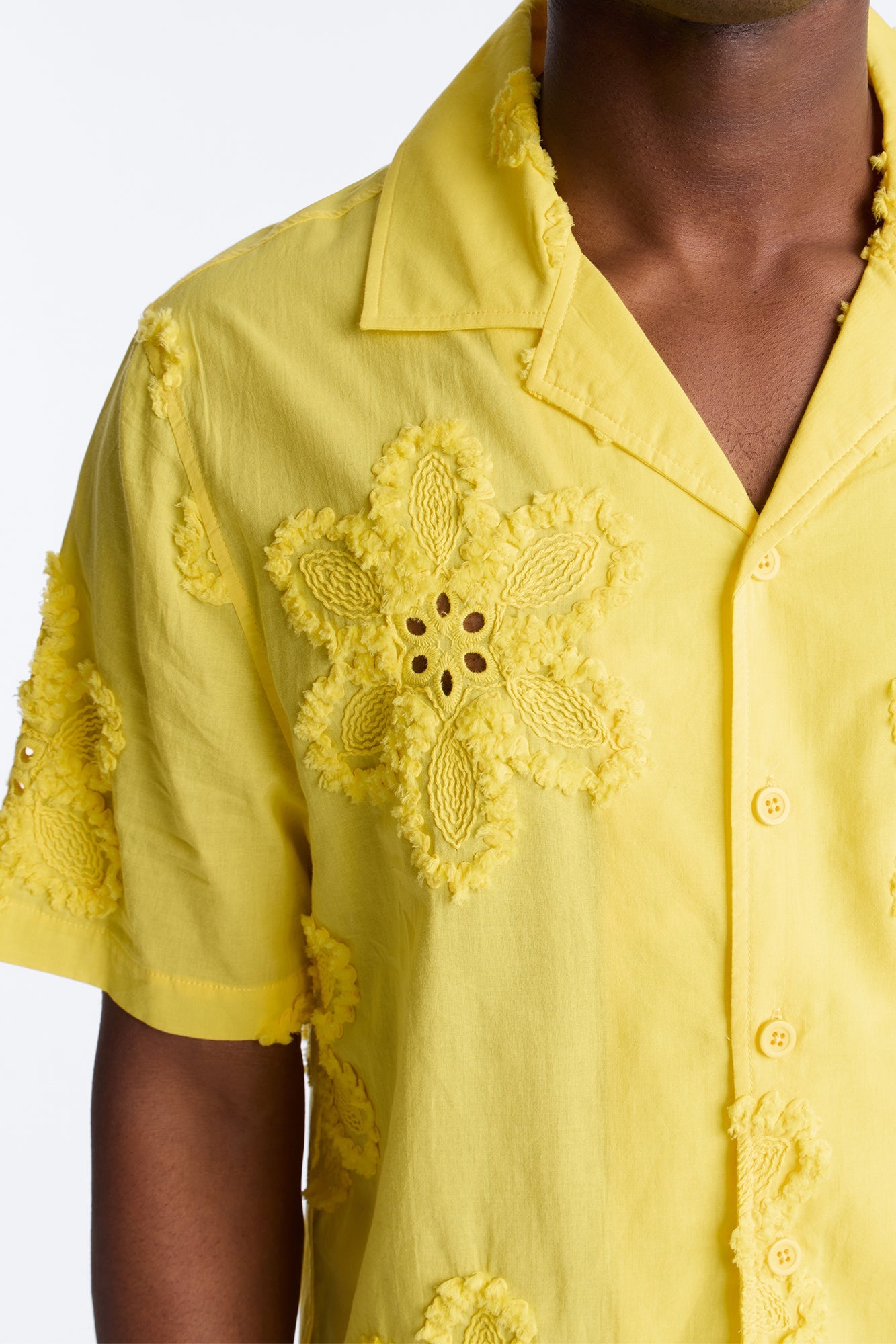Dusty Bloom Cuban Collar Shirt - Mustard