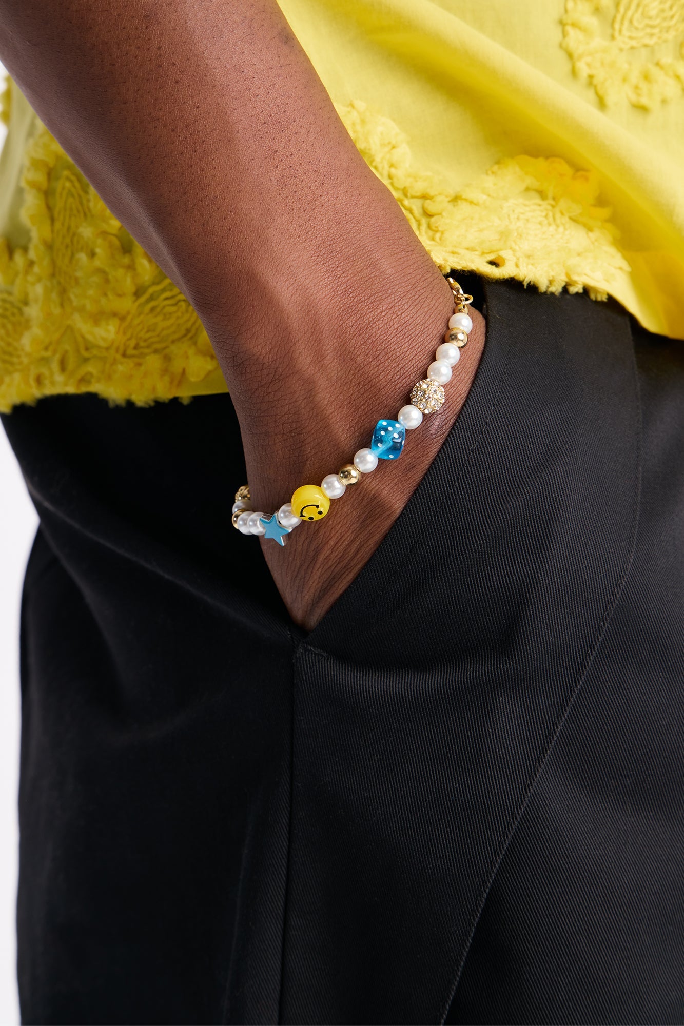 Festival Pearl and Charm Bracelet - Gold
