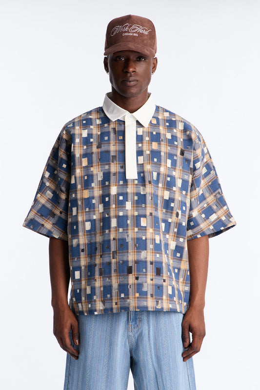 Oversized Dustwave Polo Shirt - Blue