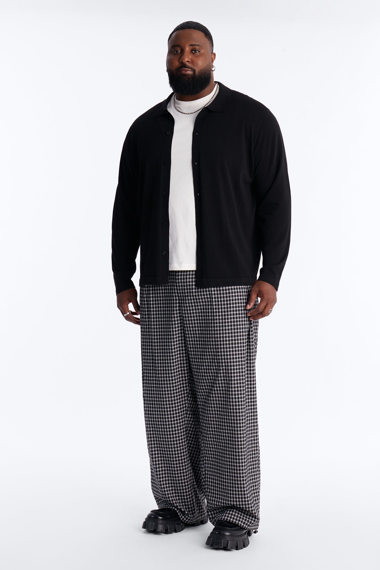 Wide Leg Pleated Downtown London Trouser - Black