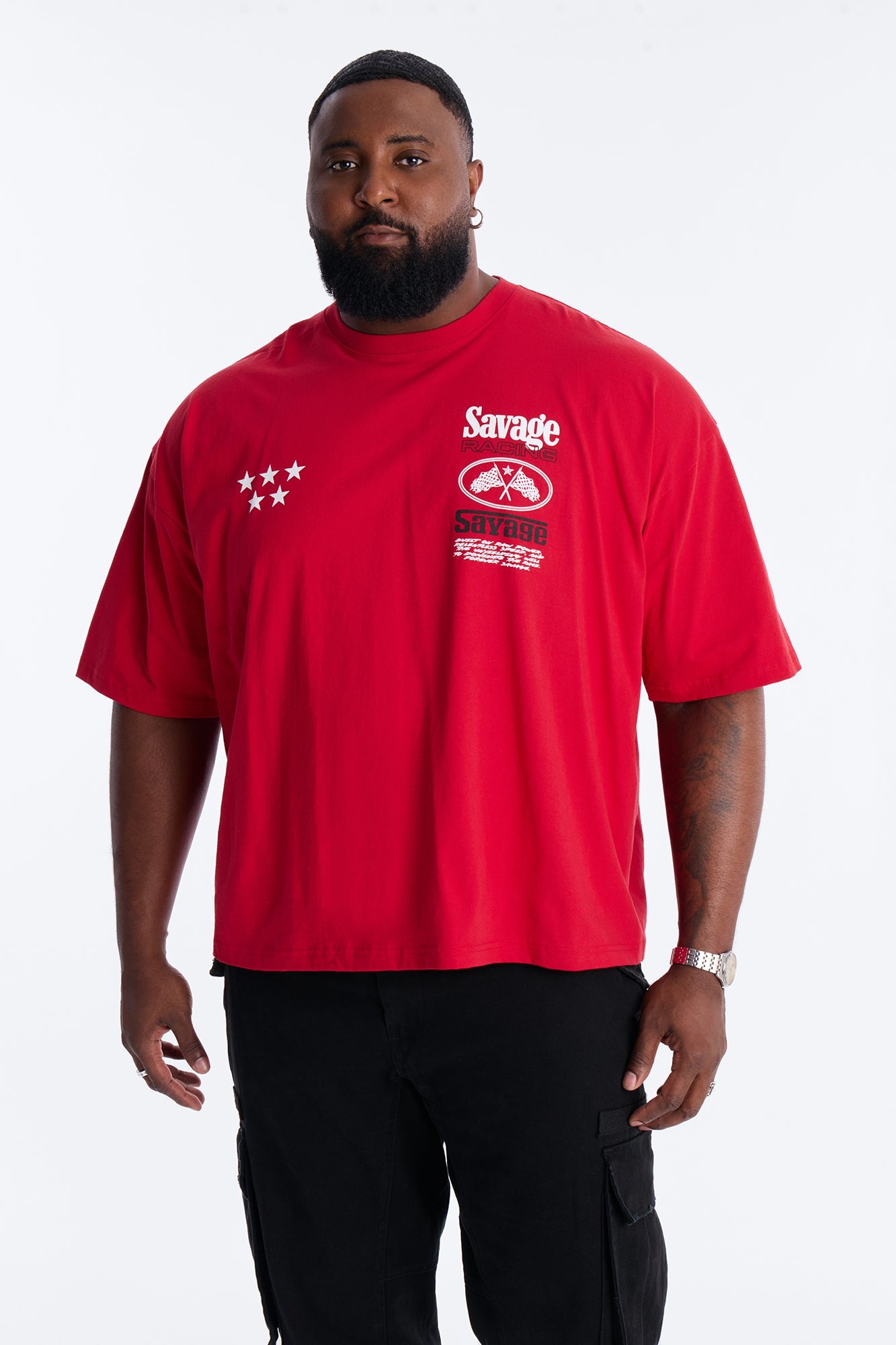 Savage Racing Insticts Boxy Short Sleeve Tee - Red