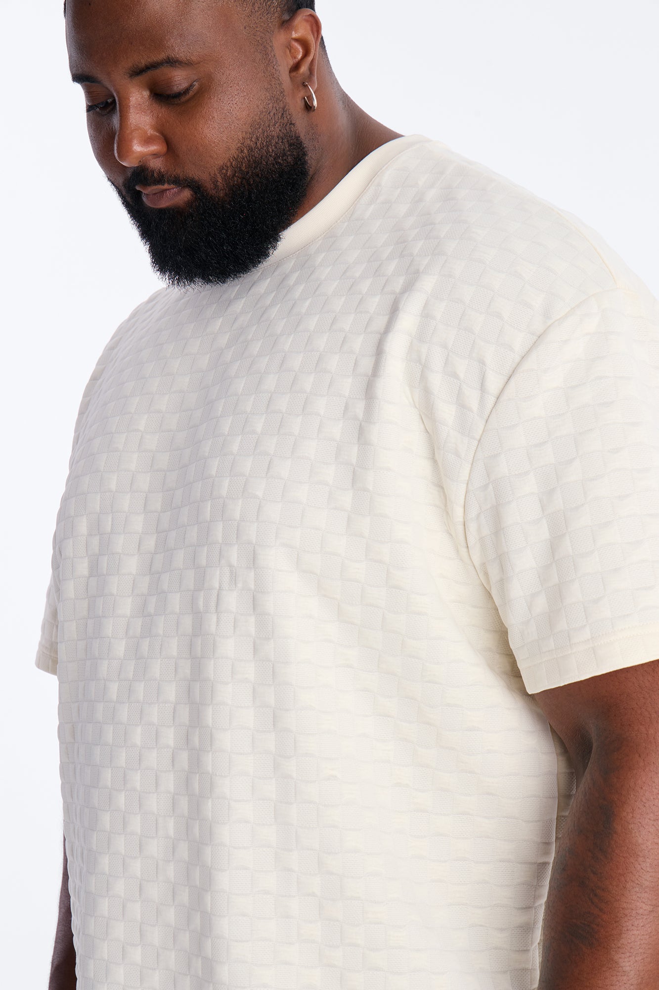 Check Mate Textured Tee - Off White