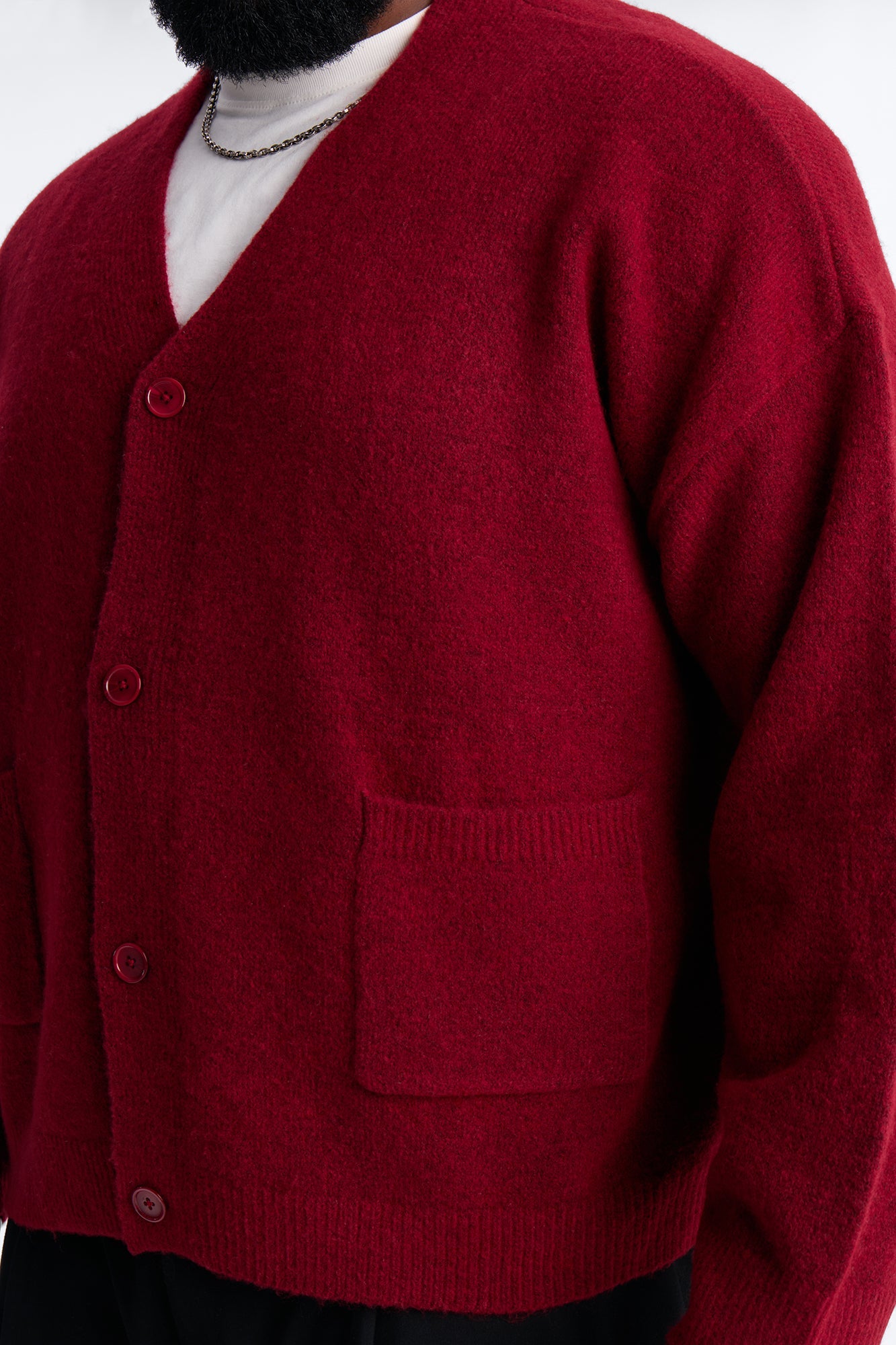 Cropped Harbor Ash Cardigan - Burgundy