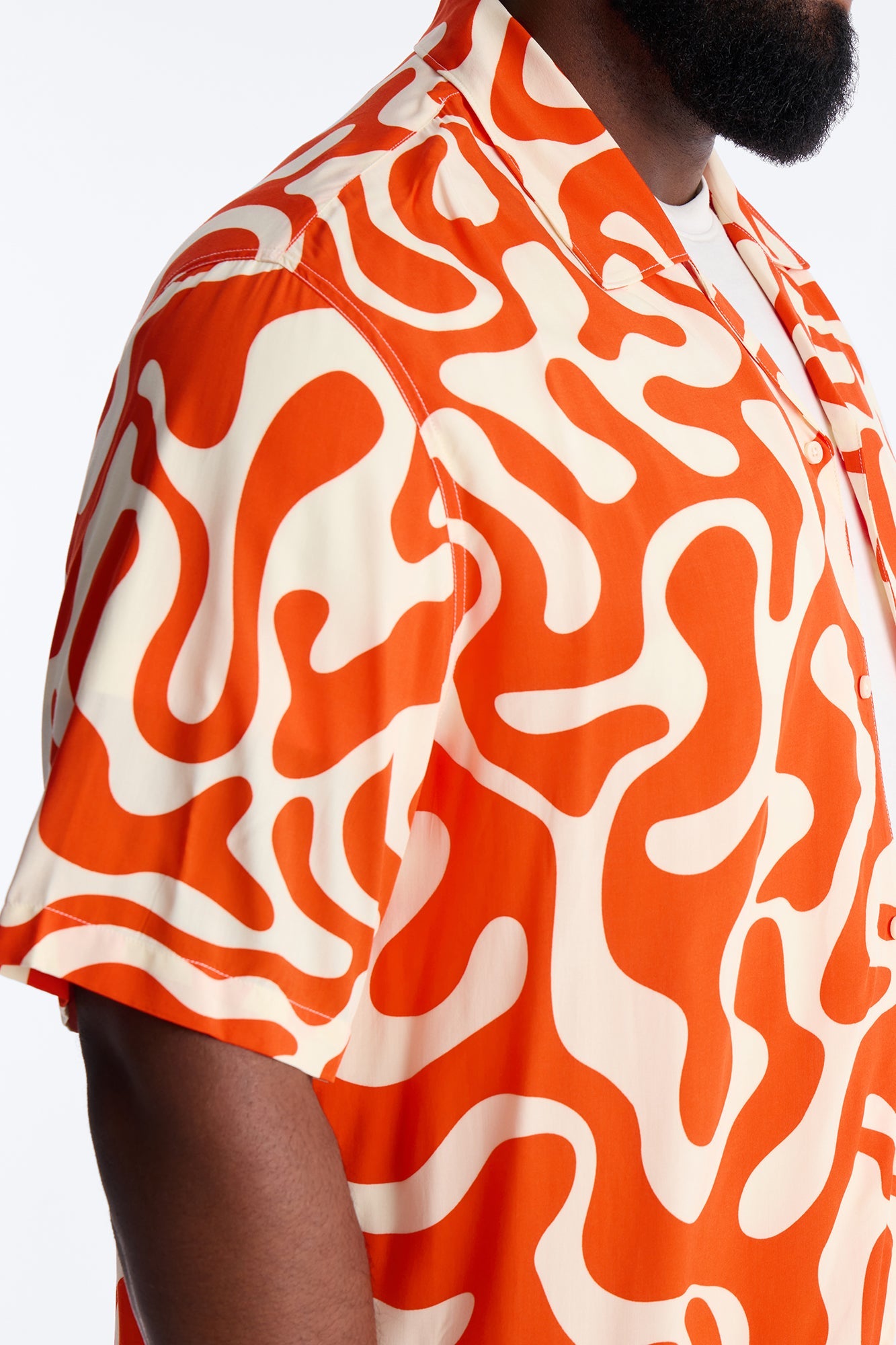Bold Metric Cuban Shirt - Orange