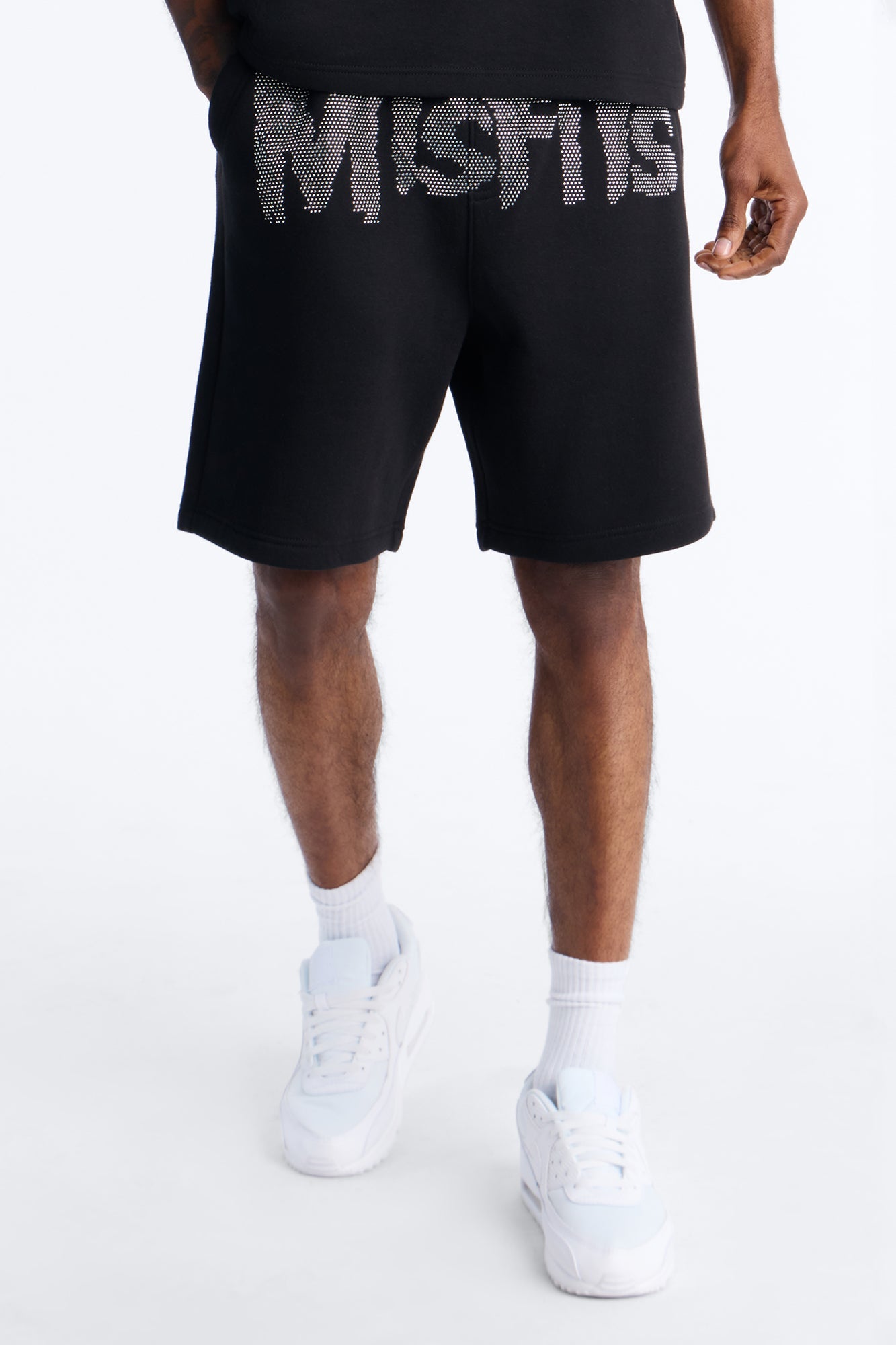 MIsfits Rhinestone Relaxed Sweatshorts - Black