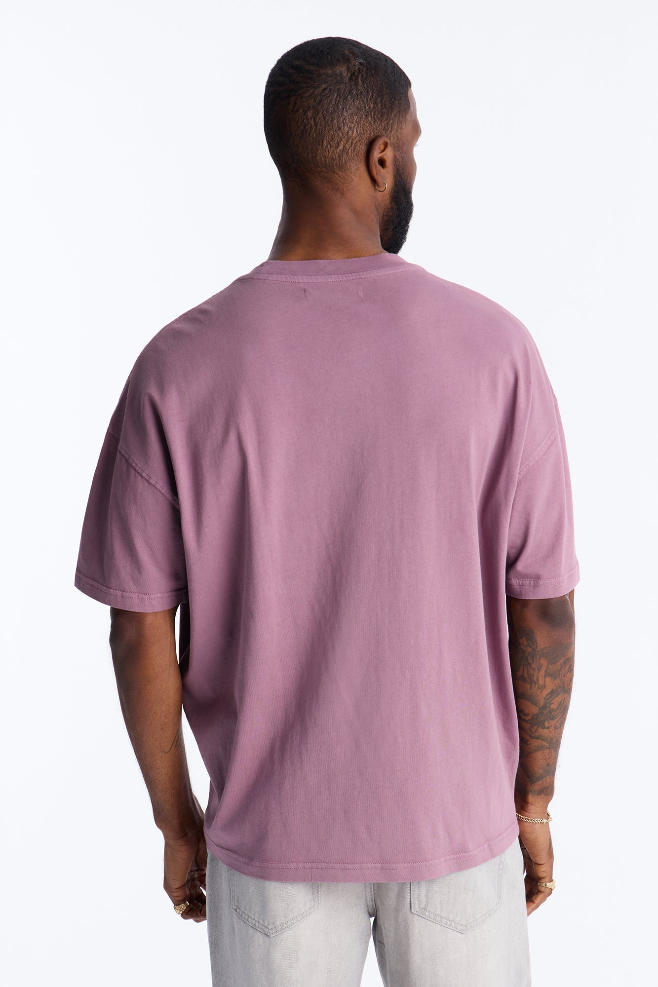 Cross Shadow Patch Short Sleeve Tee - Purple