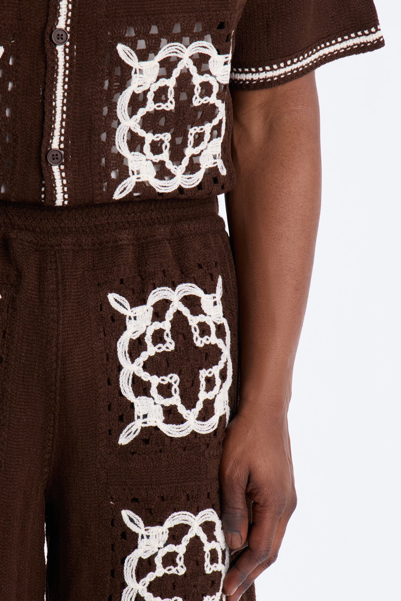 Relaxed Lido Isle Crochet Short - Brown