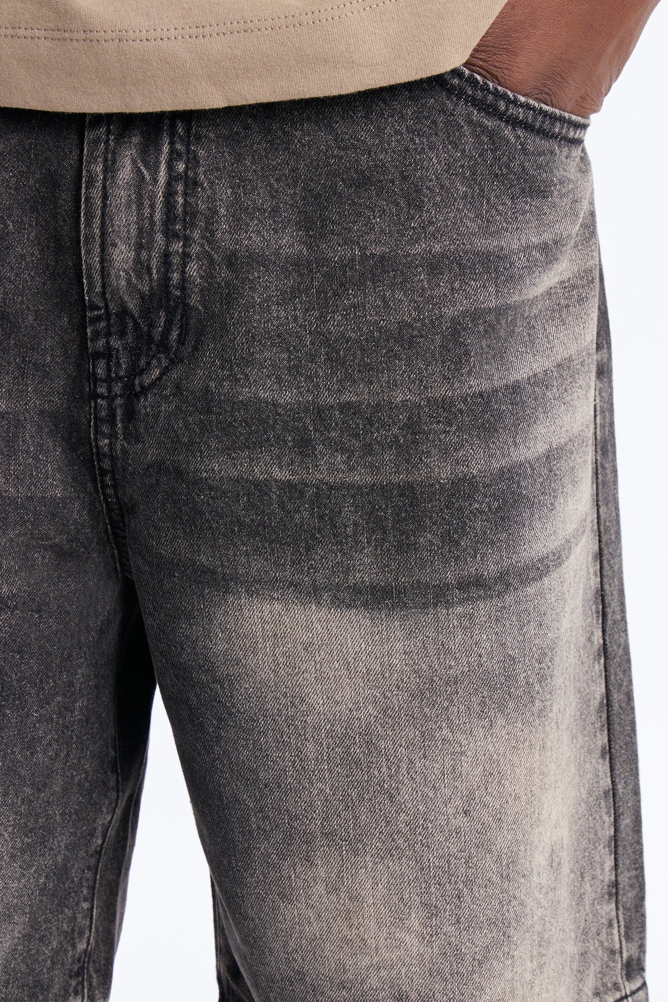 Venice Vintage Relaxed Denim Shorts - Black Wash