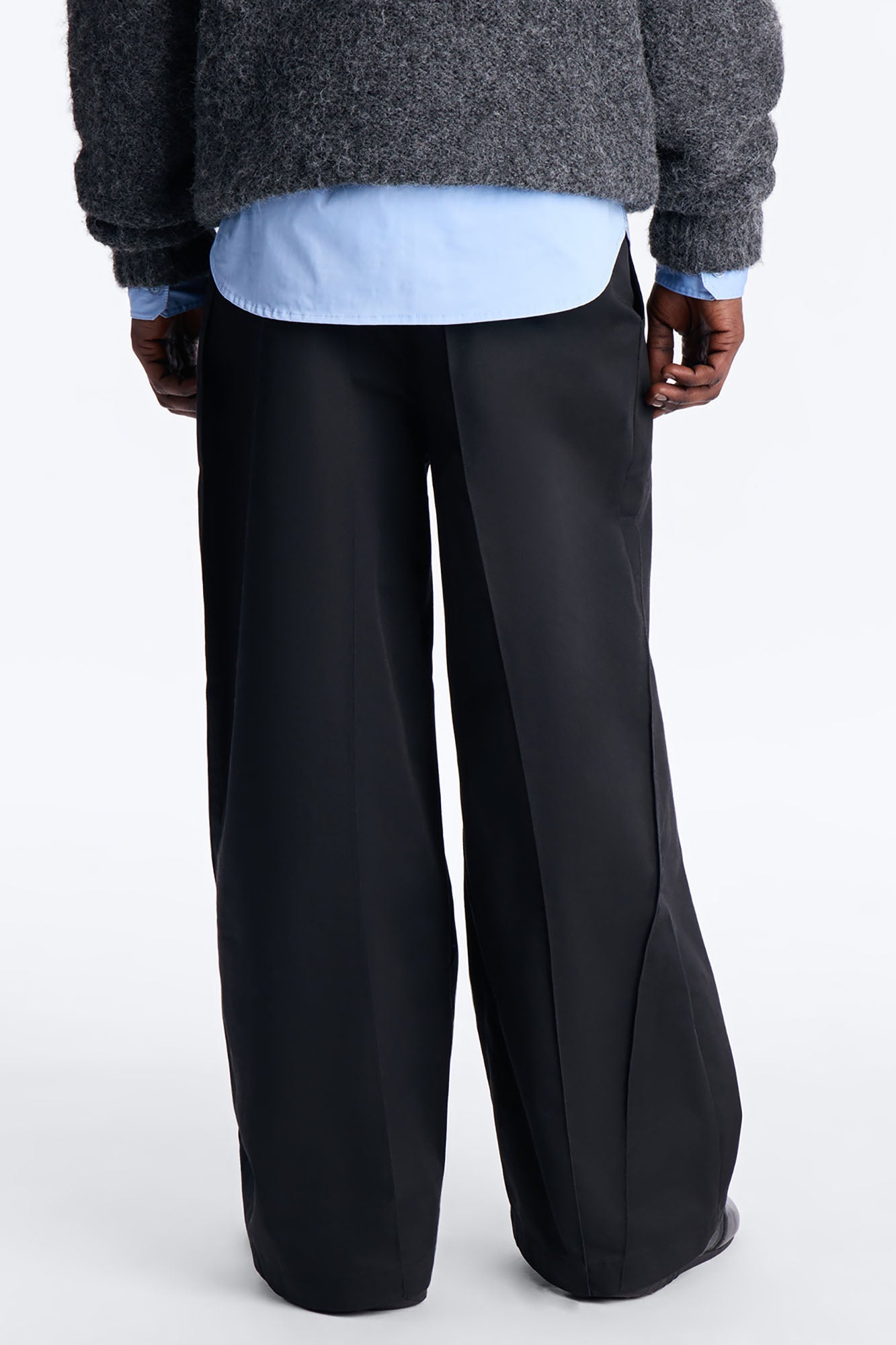 Wide Leg Doheny Abstract Blade Trouser - Black