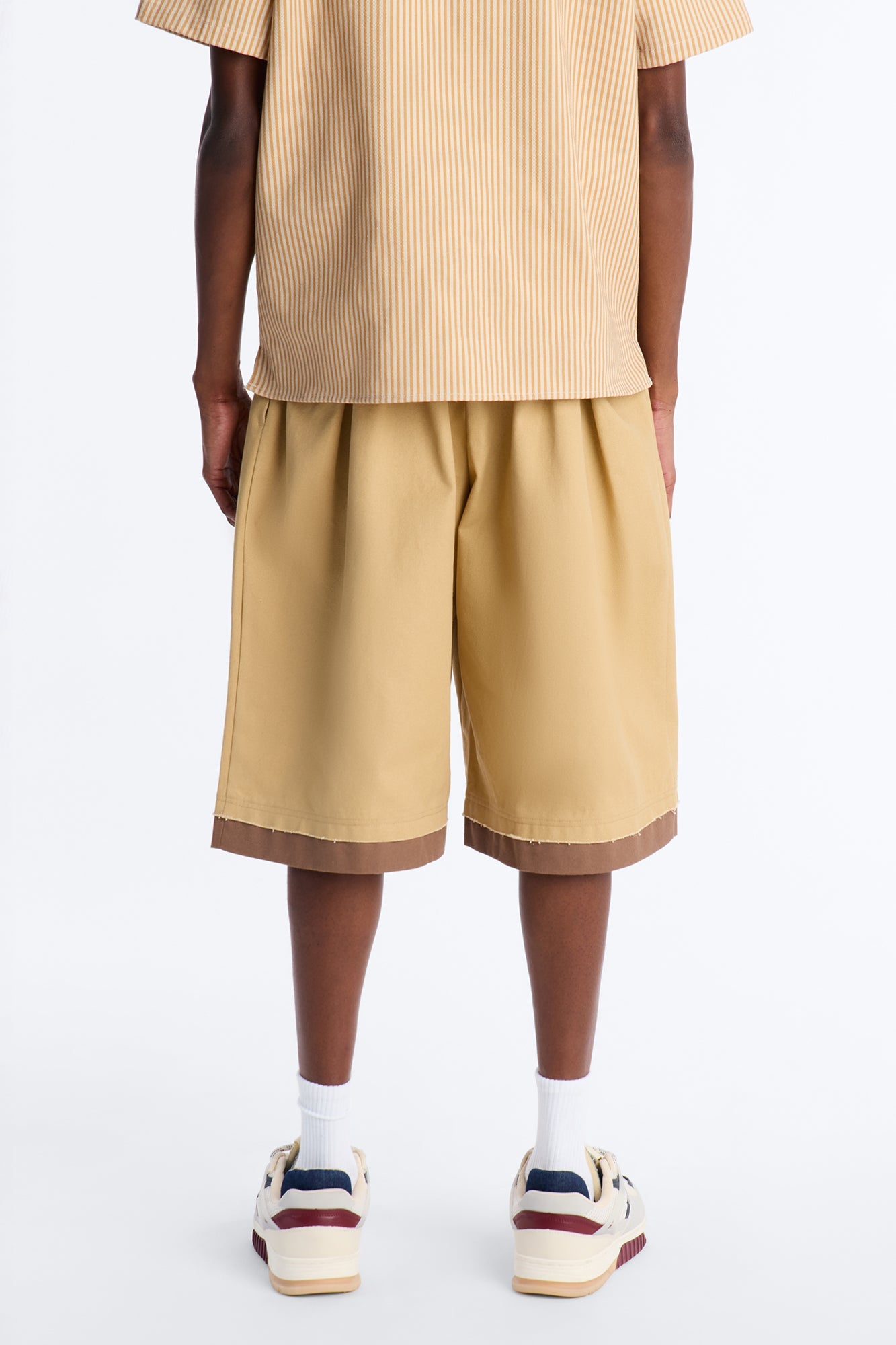 Baggy Pleated Milano Short - Tan