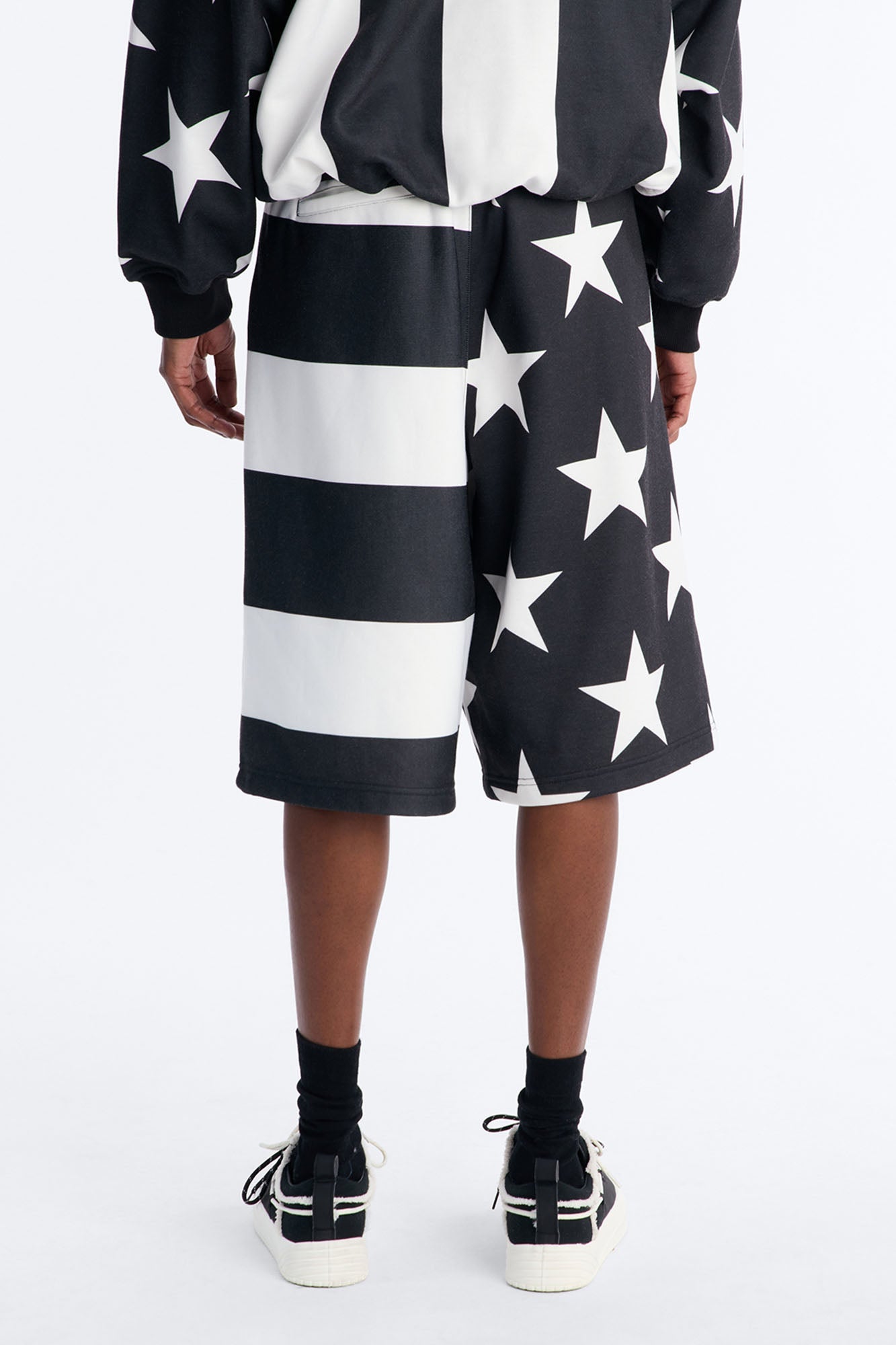 Stars And Stripes Baggy Short - Black/White