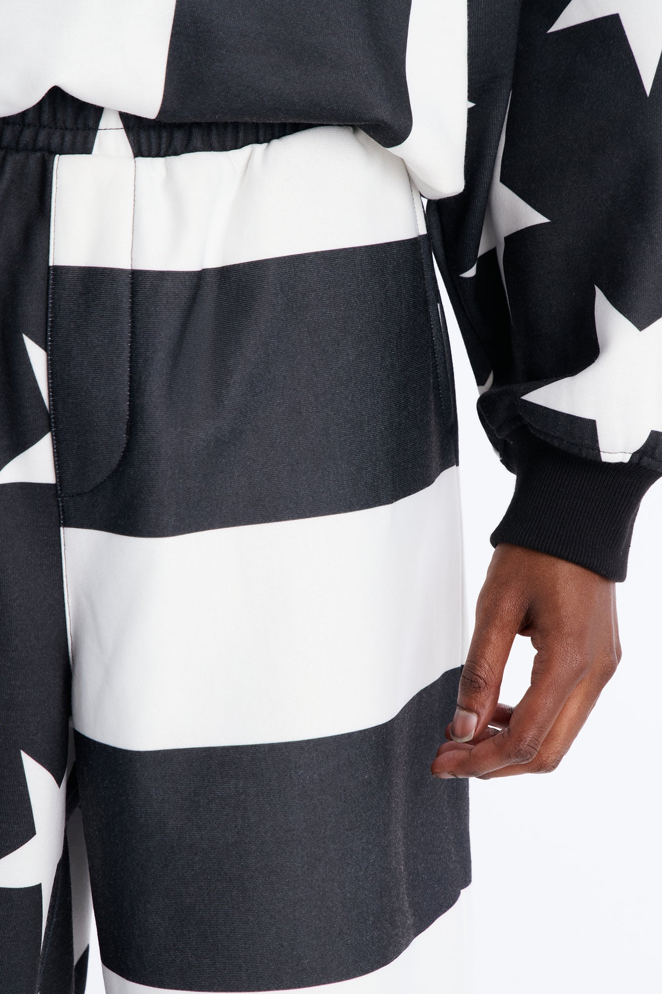 Stars And Stripes Baggy Short - Black/White