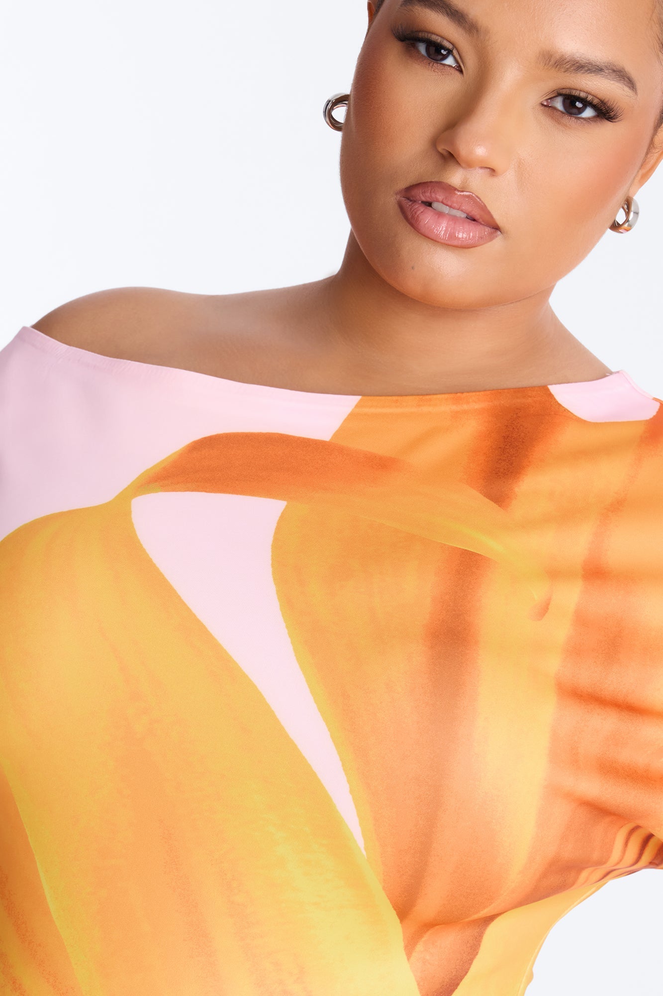 Gardenia One Shoulder Floral Midi Dress - Orange/combo Fashion Nova