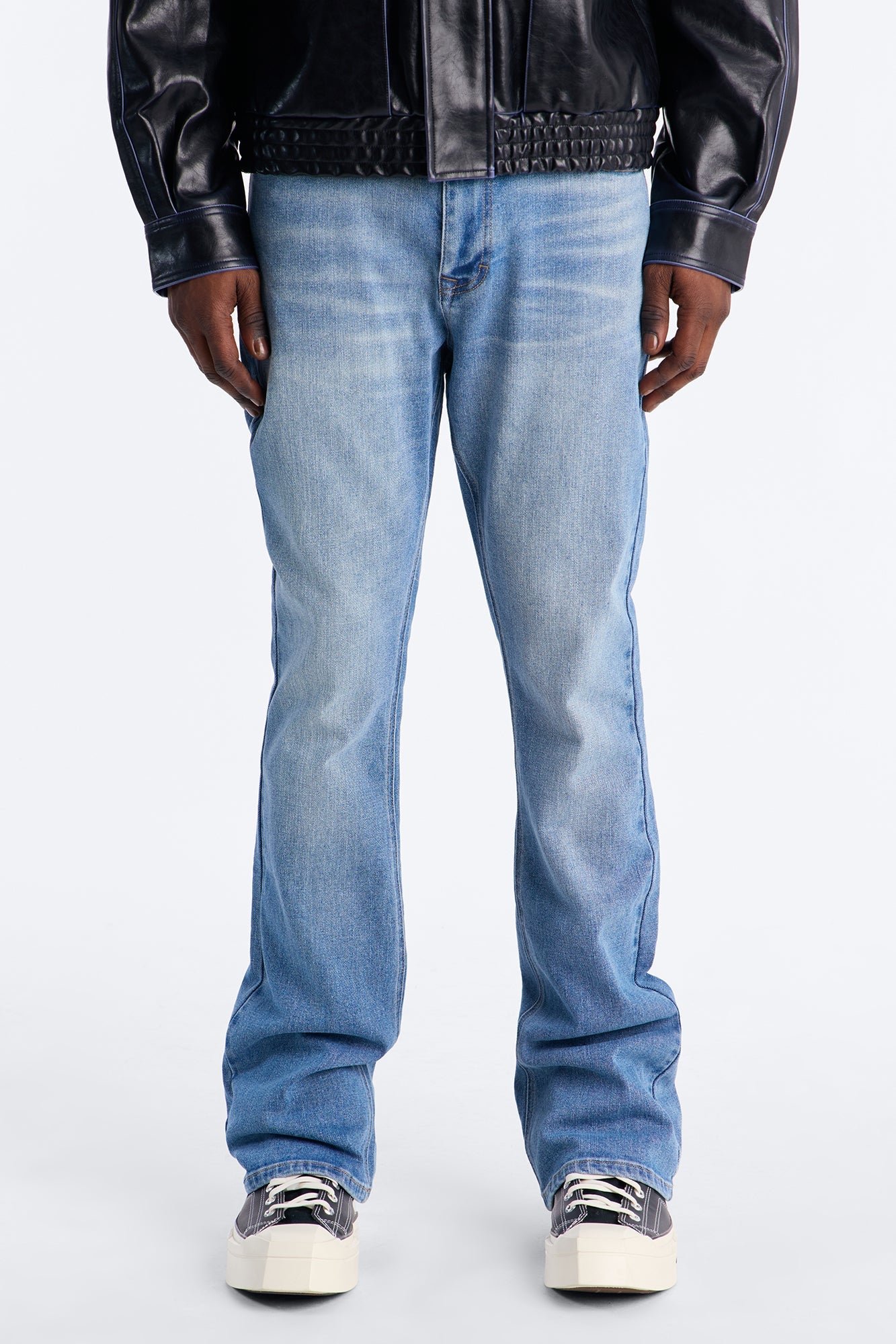 Essential Stacked Slim Flare Stretch Jean - Medium Blue Wash