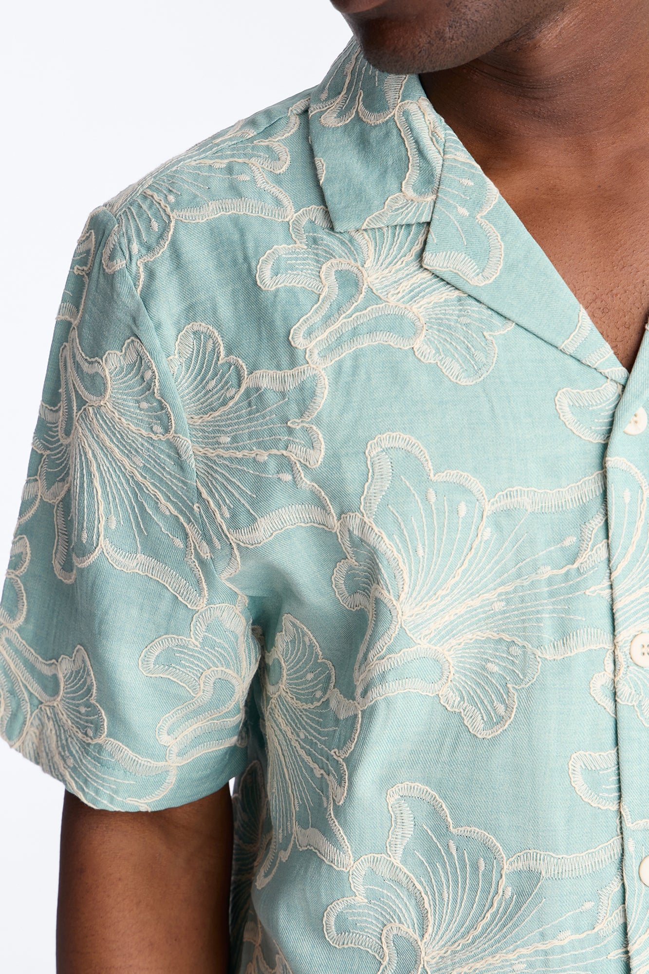 Coastal Drift Cuban Button Up Shirt - Mint