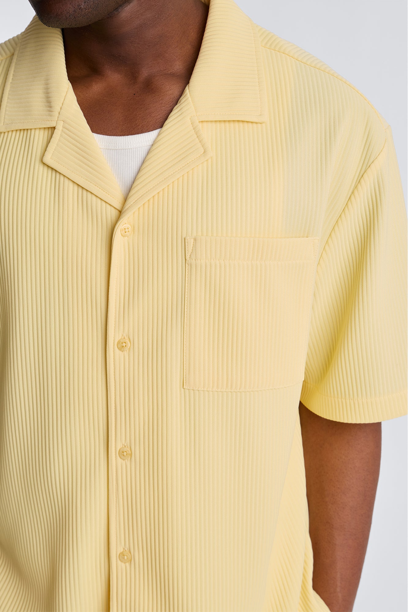 Show Up Short Sleeve Cuban Shirt - Butter Yellow